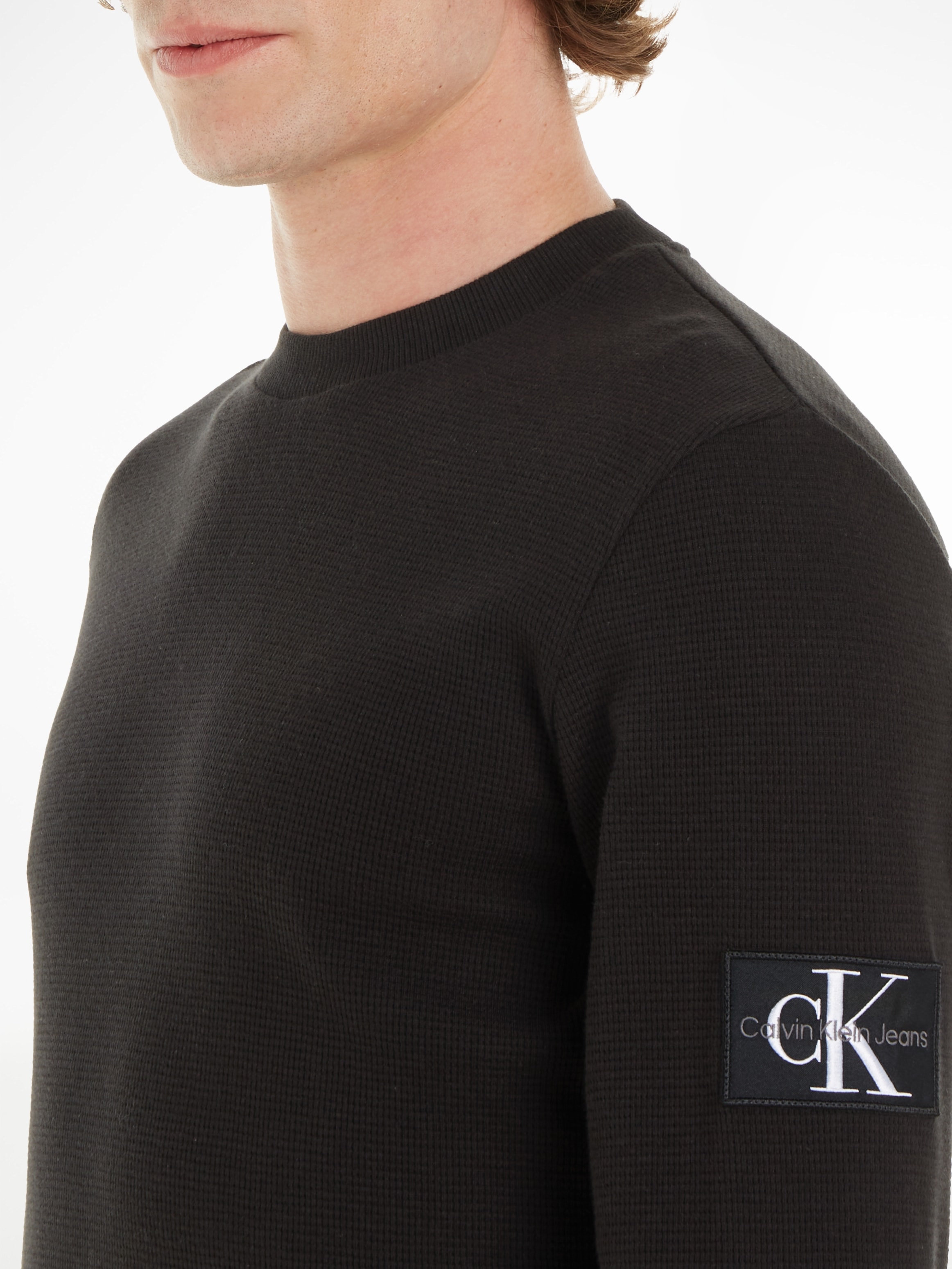 Calvin Klein »BADGE WAFFLE Langarmshirt TEE«, mit bestellen Logopatch LS Jeans