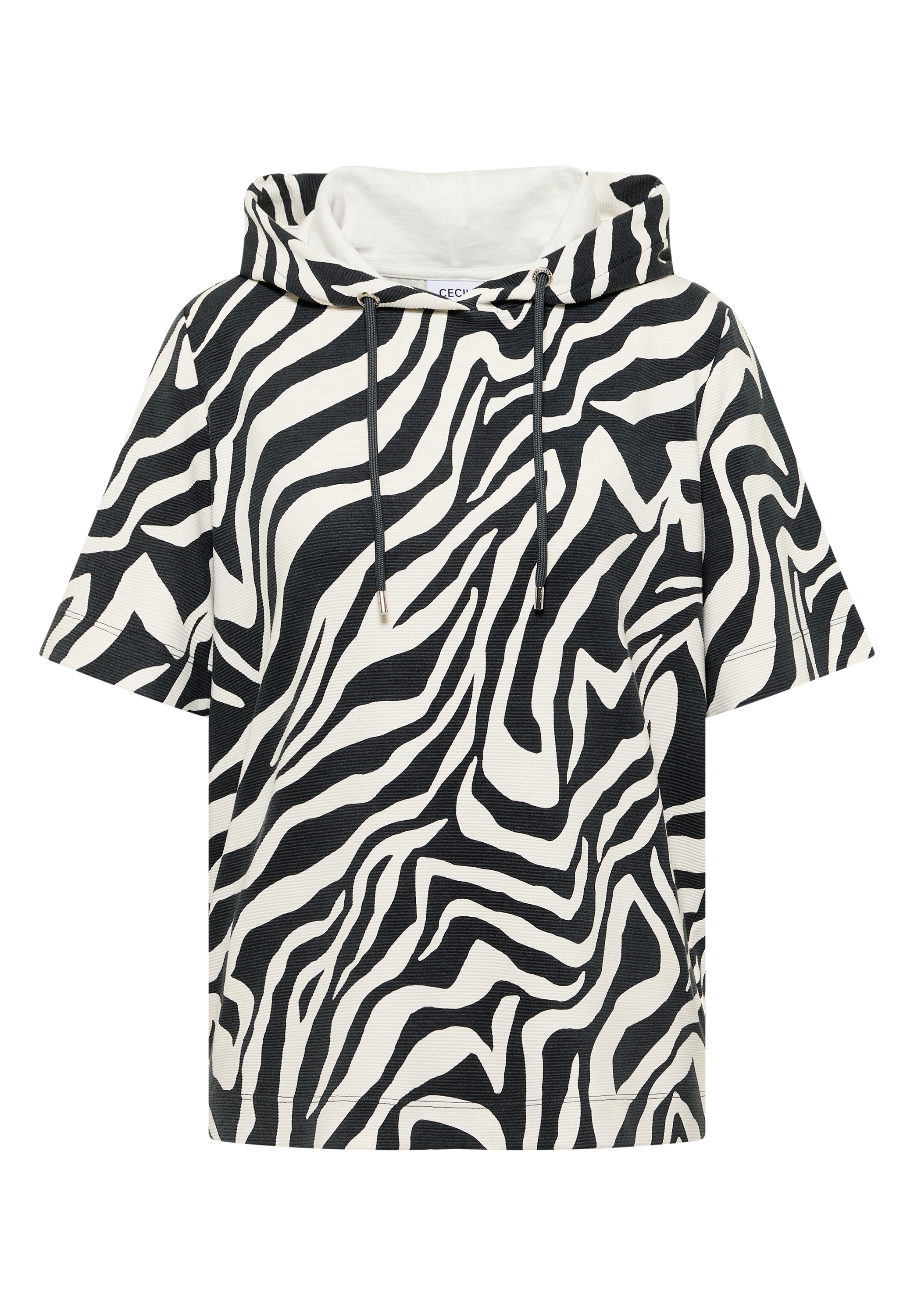 Cecil Kapuzensweatshirt , Kurzarm-Shirt mit Kapuze und Zebraprint
