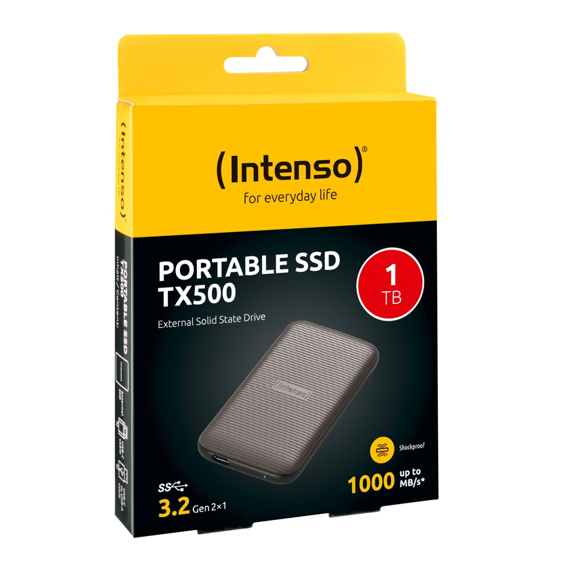 Intenso externe SSD »TX500 1TB Lesen/Schreiben bis zu 1000 MB/s«, Anschluss USB 3.2 Gen-2