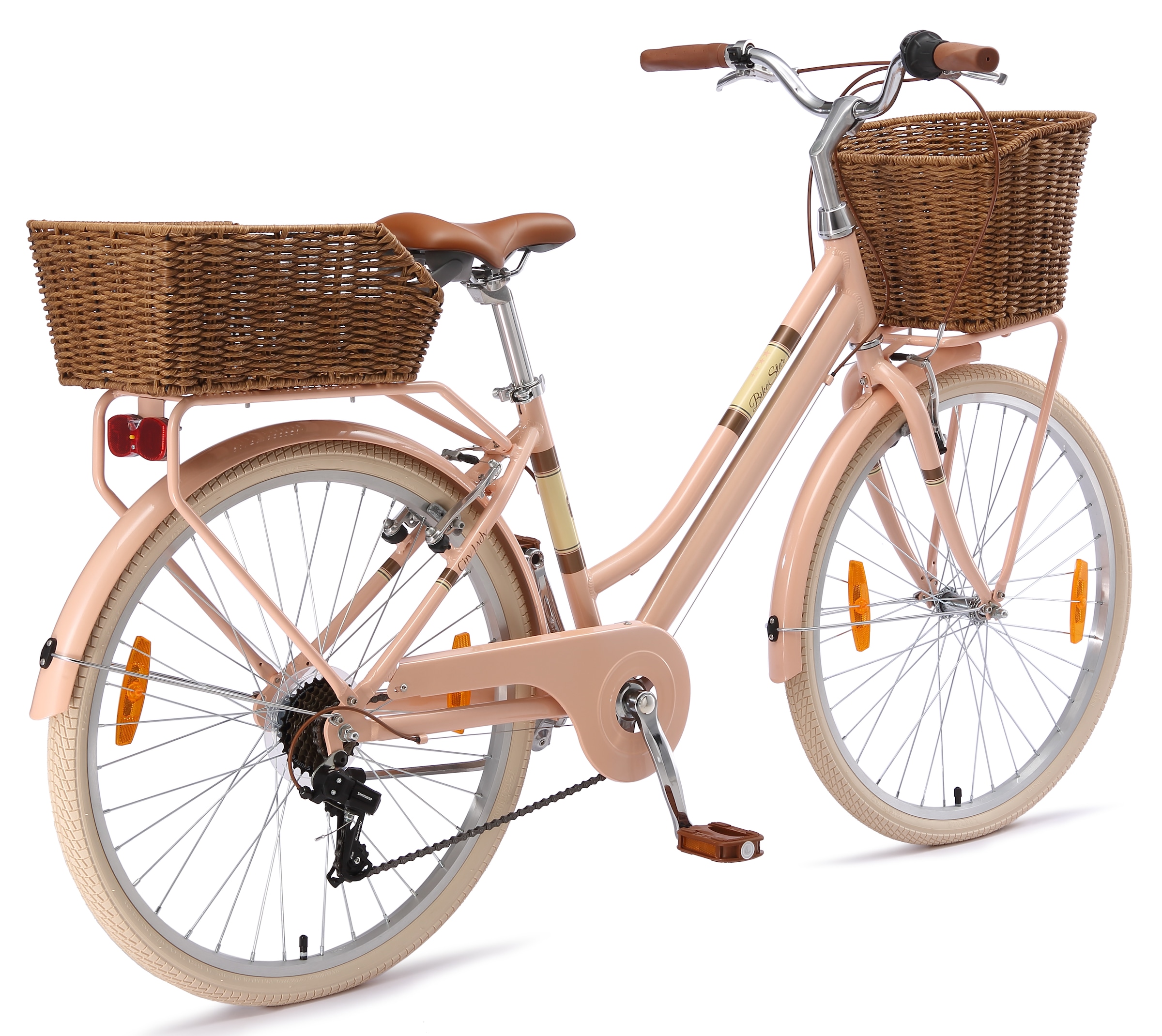 Bikestar Cityrad 7 Gang Shimano RD-TY21 Schaltwerk Kettenschaltung für Damen, Kettenschaltung