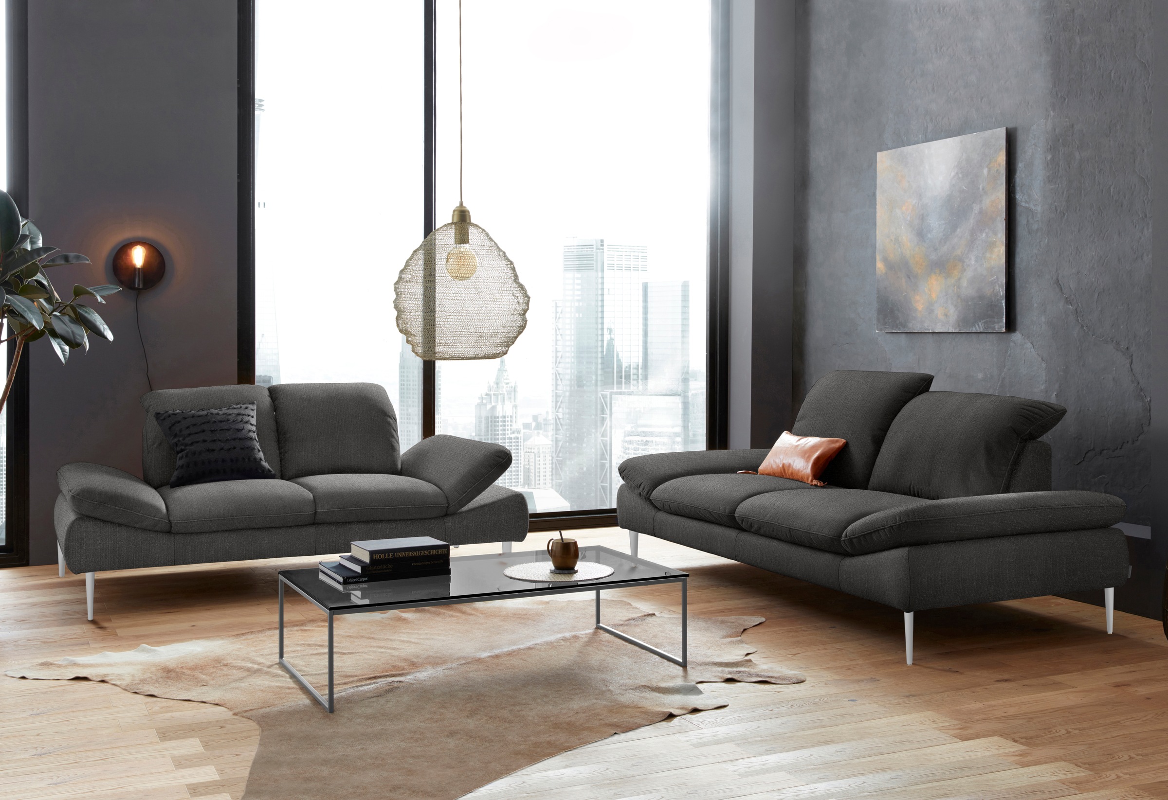 W.SCHILLIG 2,5-Sitzer »enjoy&MORE«, mit Sitztiefenverstellung, Füße silber matt, Breite 232 cm
