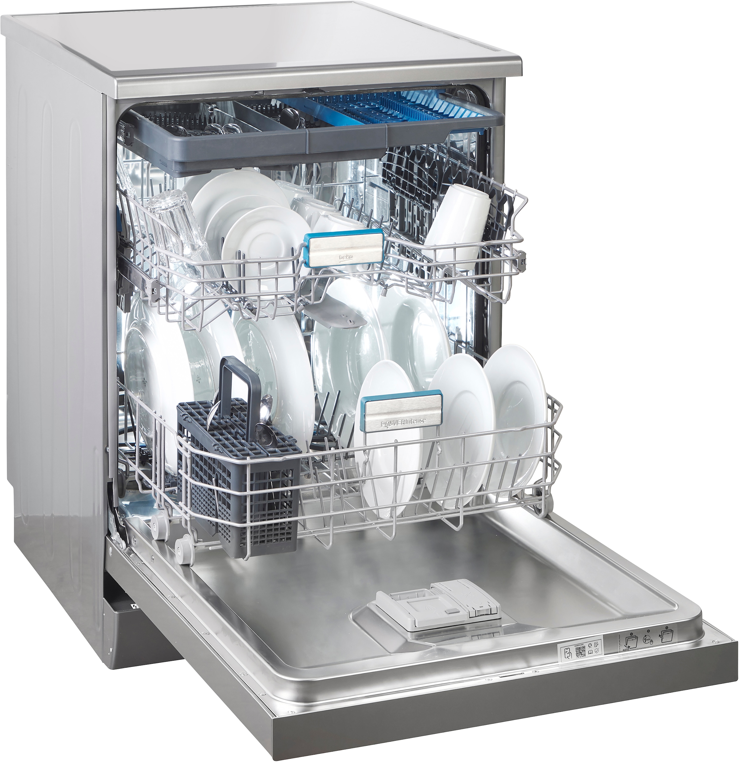 BEKO Standgeschirrspüler »BDFN36462XP« 8,5 l 14 tlg. Maßgedecke Die PowerIntense-Technologie sorgt für herausragende Spülergebnisse