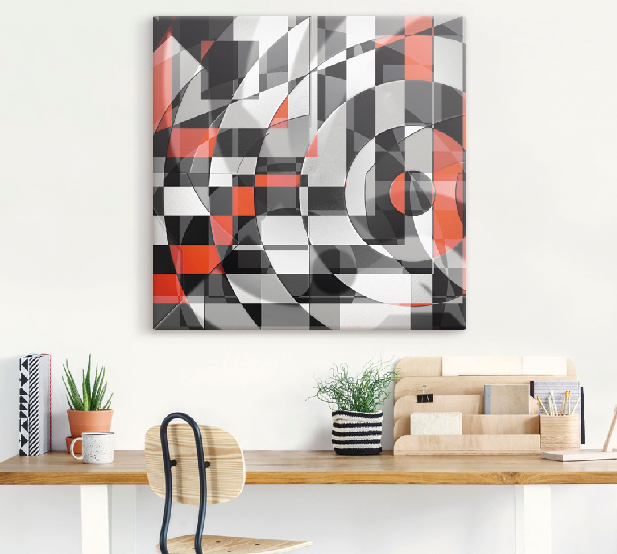 Artland Wandbild »Schwarz weiß trifft rot Version 1« Muster 1 Stk. tlg. als günstig online kaufen