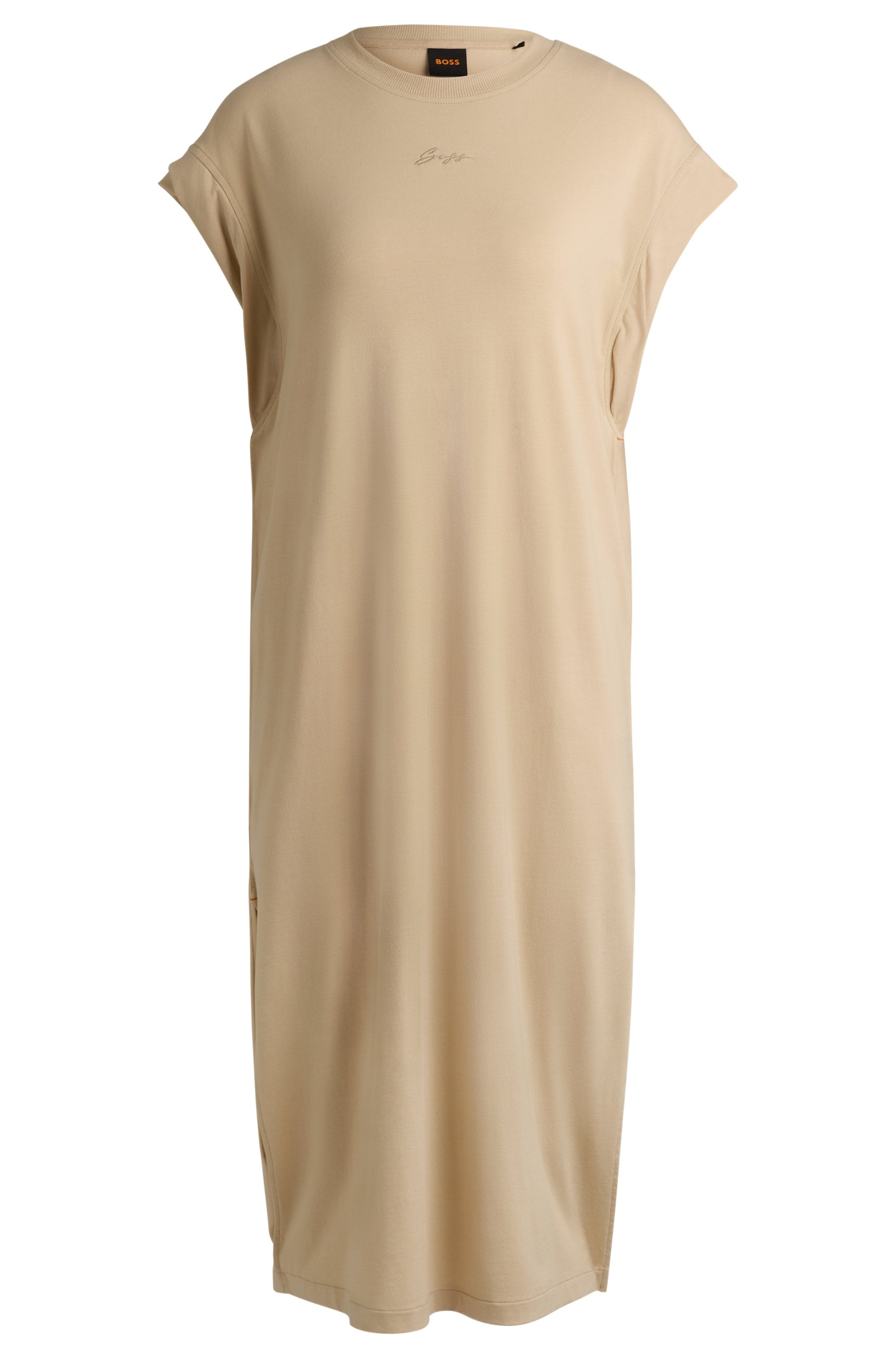 BOSS ORANGE Jerseykleid »Edress Premium Damenmode«, mit Schlitzen, Logoschriftzug