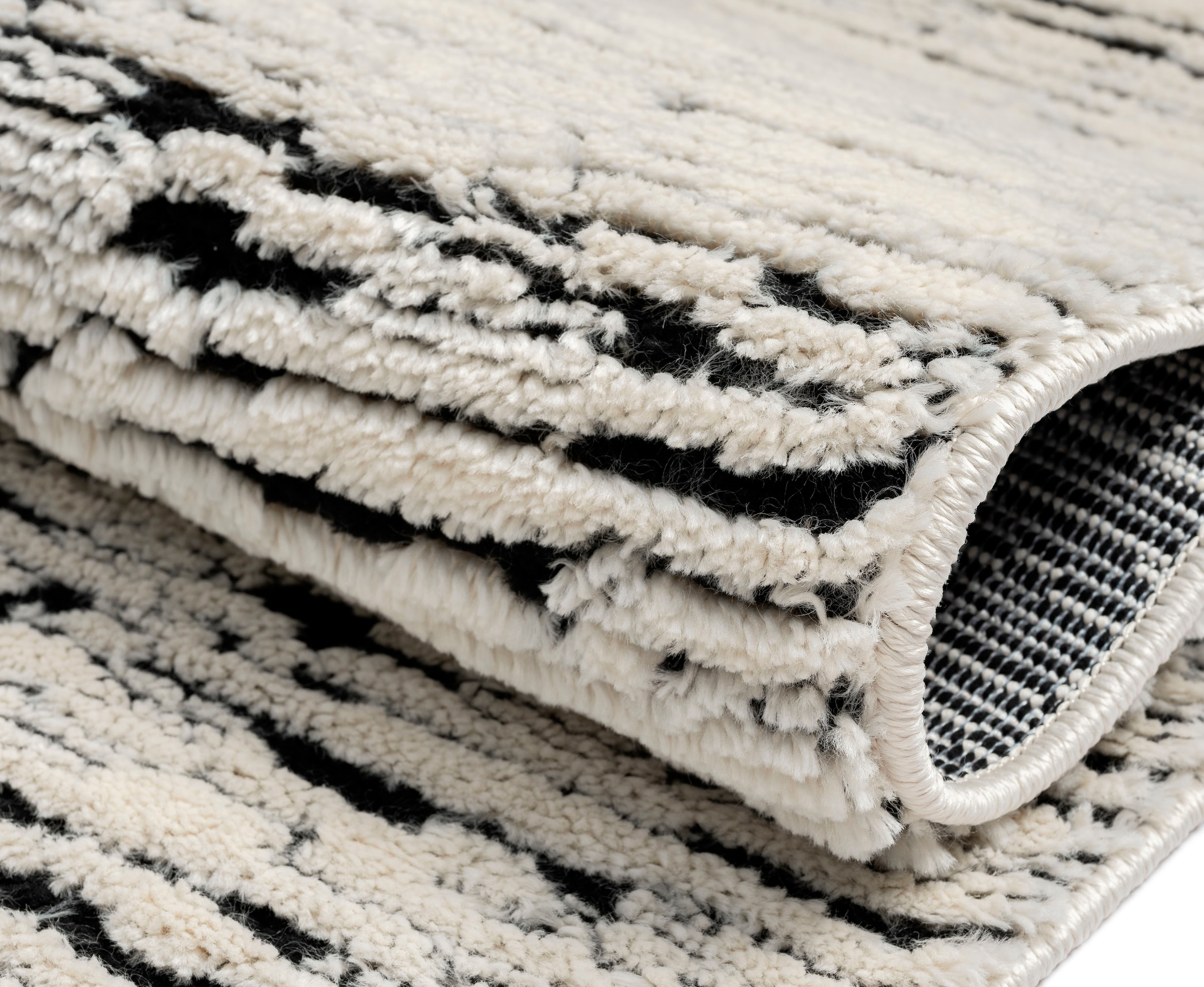 Myflair Möbel & Accessoires Hochflor-Teppich »Moroccan Rockface Lagerräumung«, rechteckig, 24 mm Höhe, modern, marokkanisches Design, meliert, flauschig weich, mit Fransen