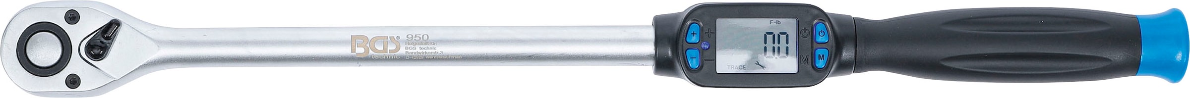 BGS Drehmomentschlüssel »Digitaler Drehmomentschlüssel«, 4,0 - 200 Nm, Abtrieb  Außenvierkant 12,5 mm (1/2