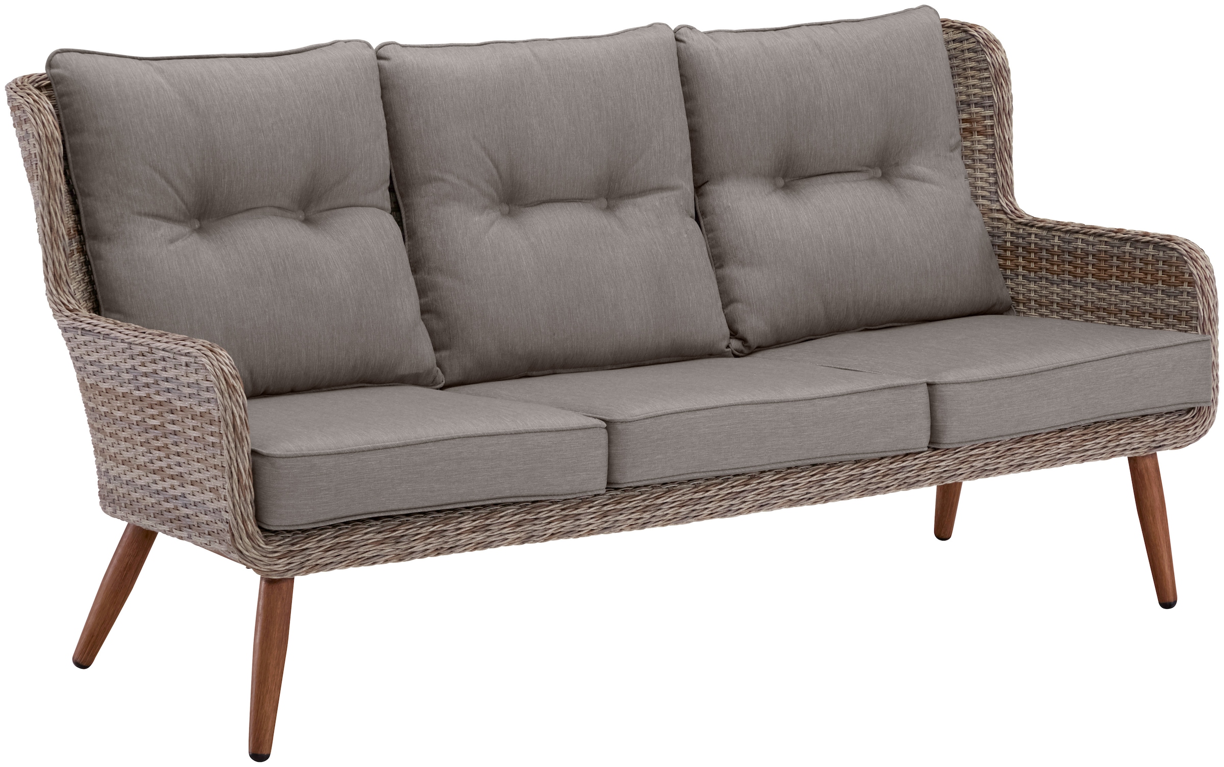 KONIFERA Gartenlounge-Set »Malibu«, (14 tlg.), 3er Sofa, 2 Sessel, Tisch, Polyrattan
