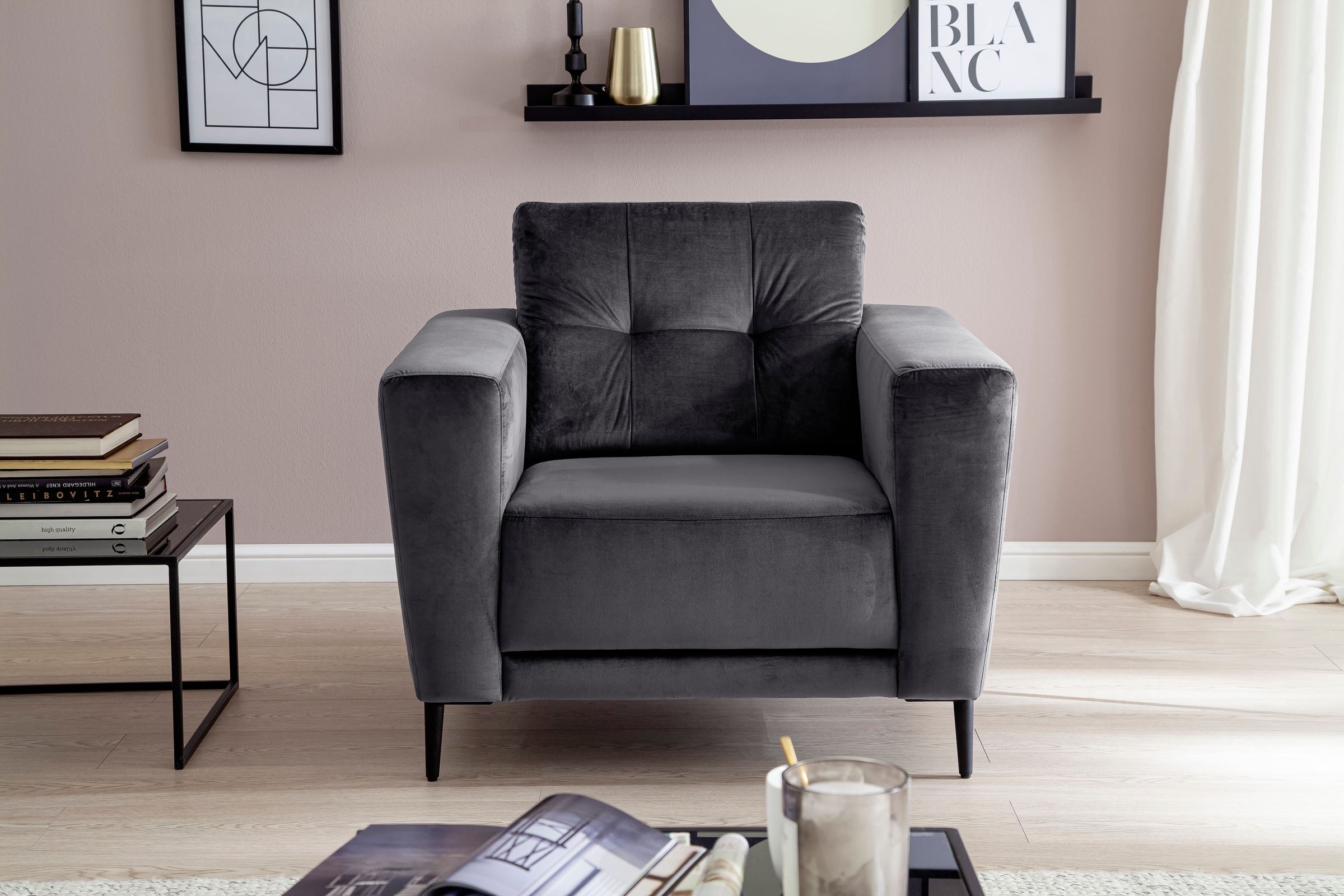 Trends by HG Sessel »Barcelona«, mit Metallfuss, frei im Raum stellbar