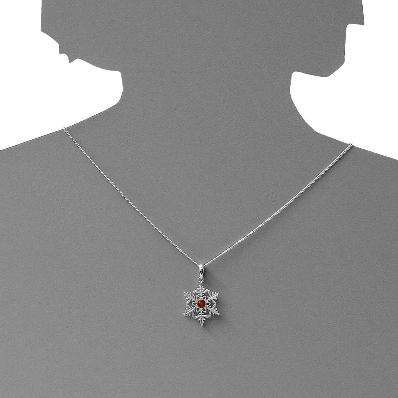 OSTSEE-SCHMUCK Kette mit Anhänger »Ostsee-Schmuck Kette mit Anhänger Schneeflocke«, (2 tlg.)