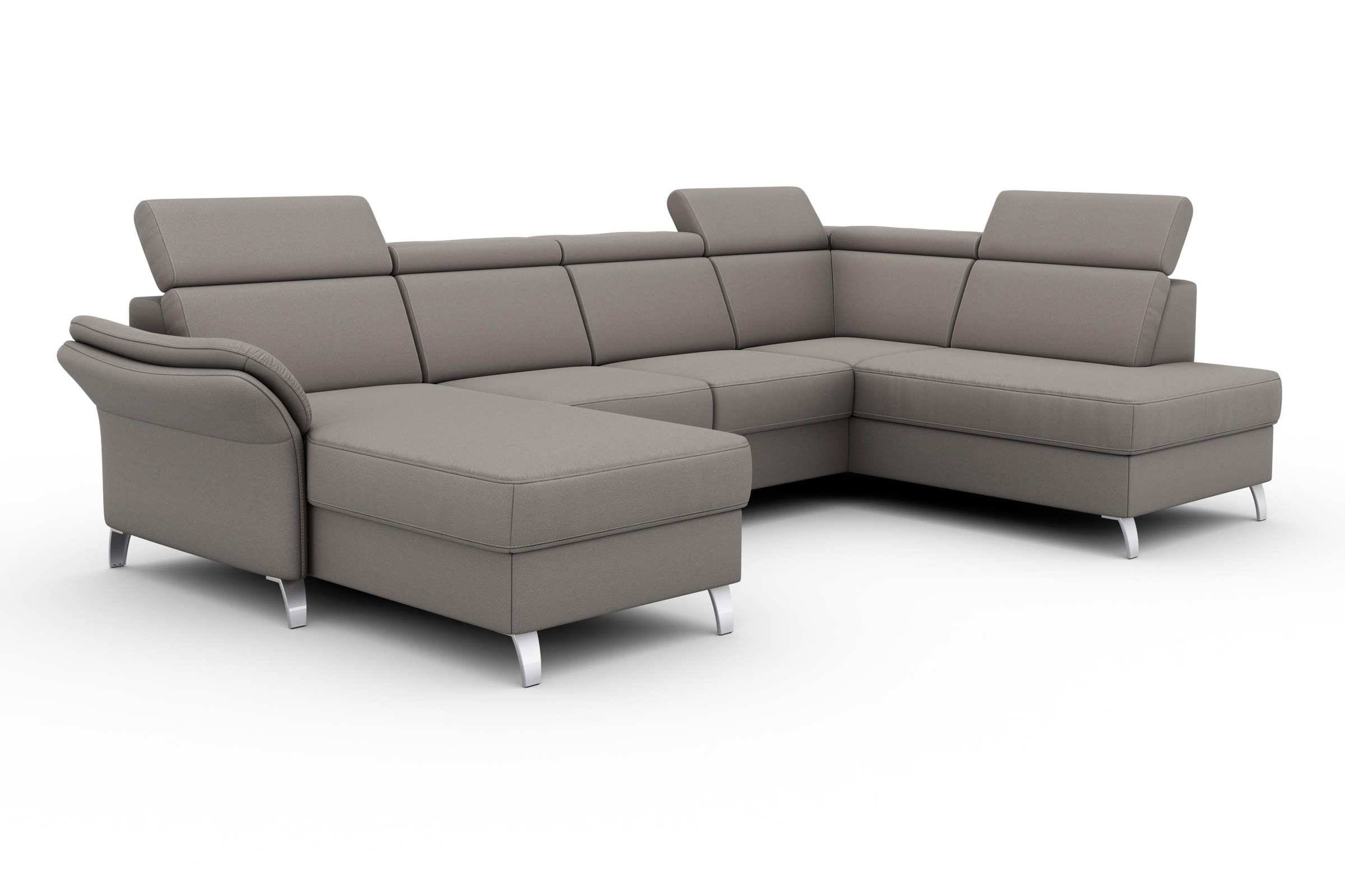 sit&more Wohnlandschaft »Vincenzo U-Form«, inklusive Kopfteilverstellung, wahlweise mit Bettfunktion, Bettkasten