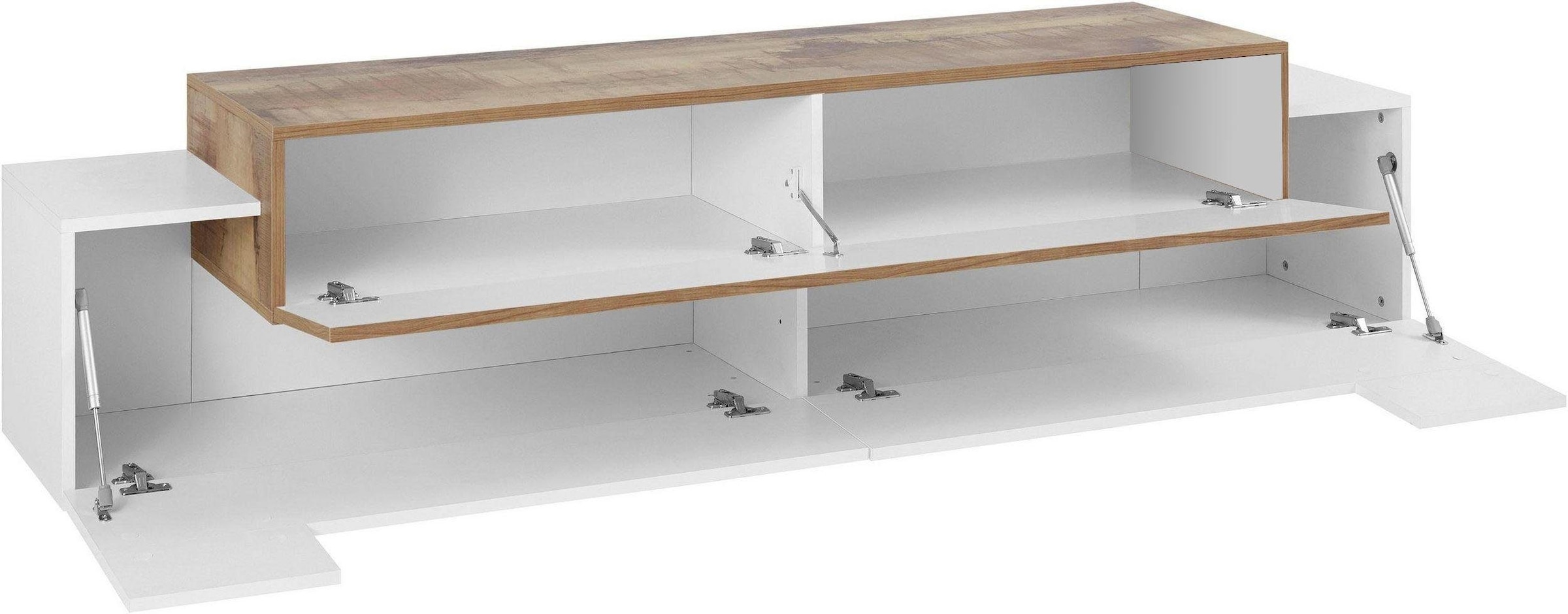 INOSIGN Lowboard »Coro,Lowboard,TV-Kommode,TV-Möbel,TV-Bank«, mit 3 Klappen davon 2 mit Push-to-Open Funktion Breite 200 cm