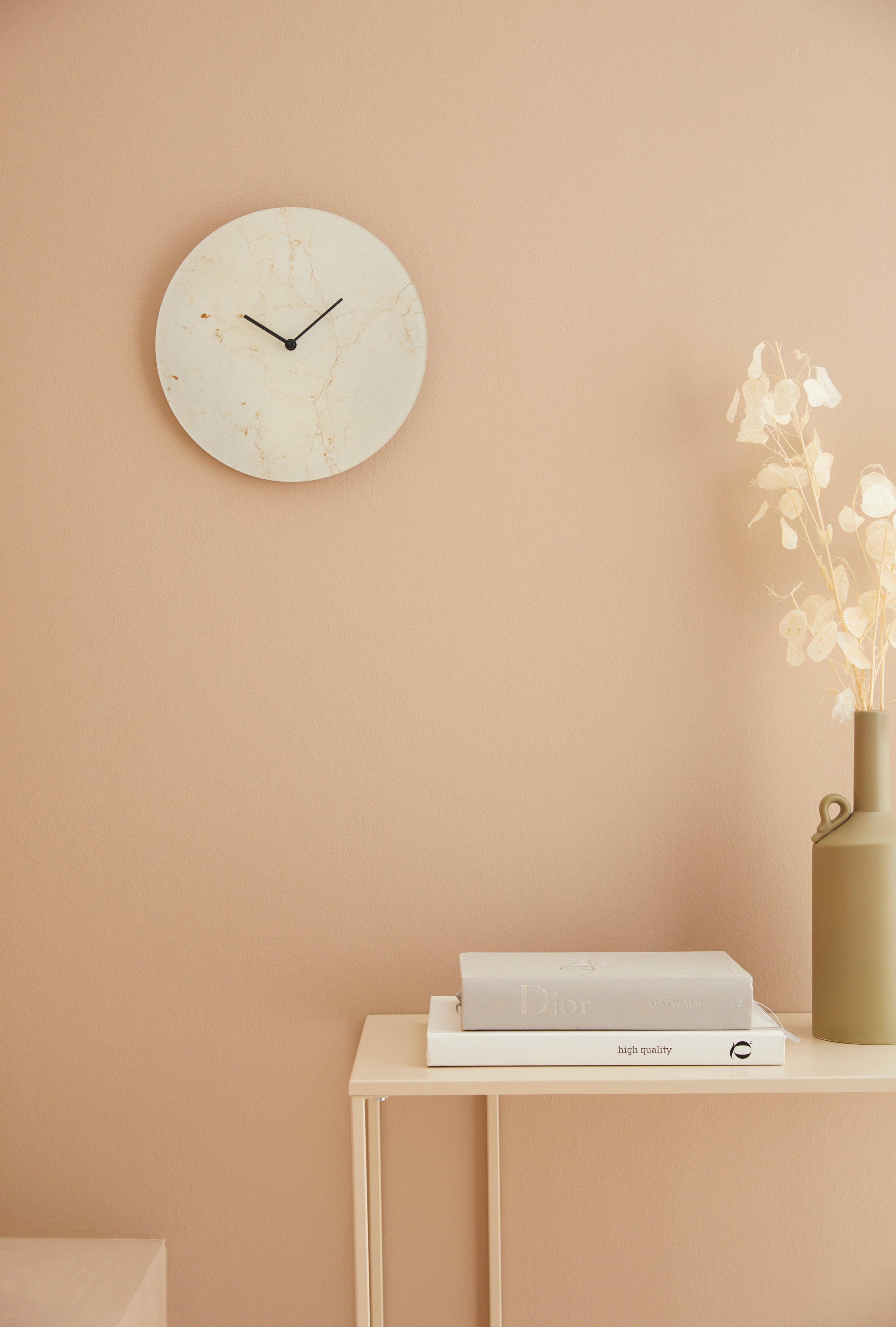 Wanduhr "Marmor beige", rund, Ø 30 cm beige T: 1,5 cm
