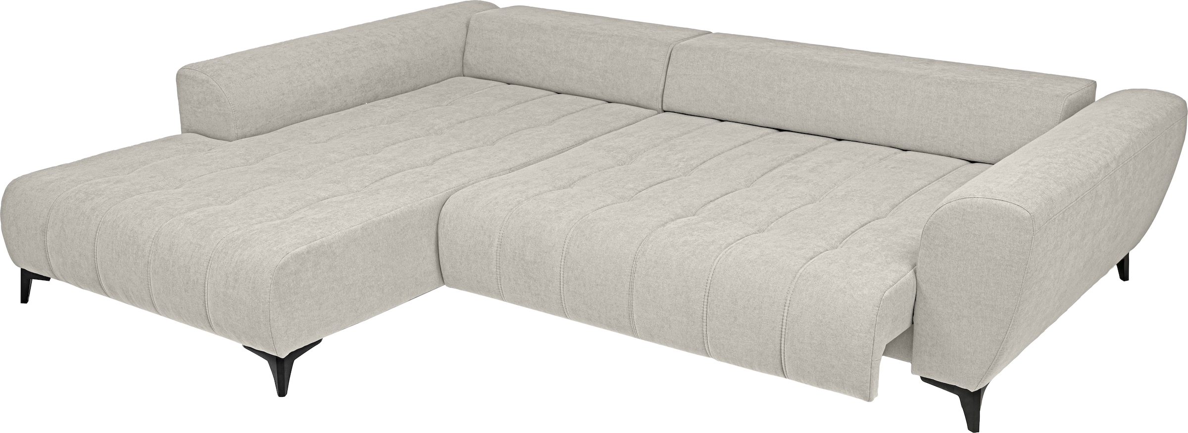 WERK2 Ecksofa »Garay, XXL-Liegefläche: elektrisch ausziehbar auf ca. 228×126 cm« Luxus in Übergröße: XXL-Liegefläche, Komfort-Ottomane & stilvolle Füße