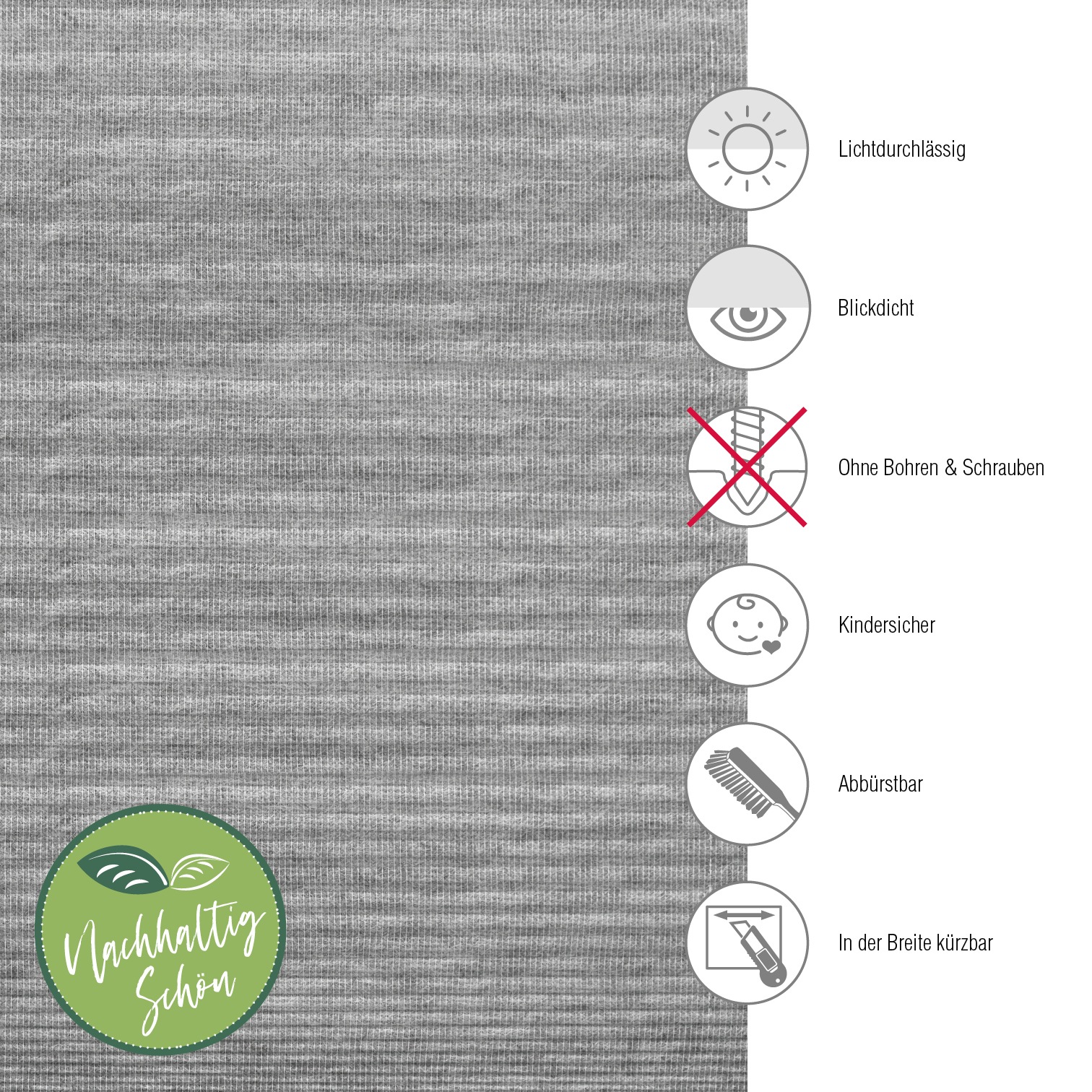 GARDINIA Plissee »Concept zum Klemmen Lilly«, blickdicht, ohne Bohren, Stoff aus Recyclingmaterial