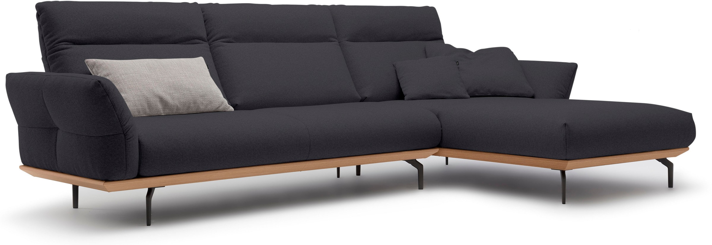 Creation BY ROLF BENZ Ecksofa "CR.460", Sockel in Eiche, Winkelfüße in Umbr günstig online kaufen