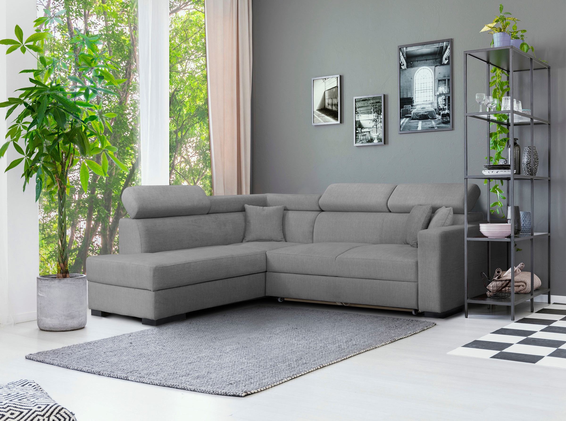 Home affaire Ecksofa "Tulio L-Form" wahlweise mit Bettfunktion und Bettkast günstig online kaufen