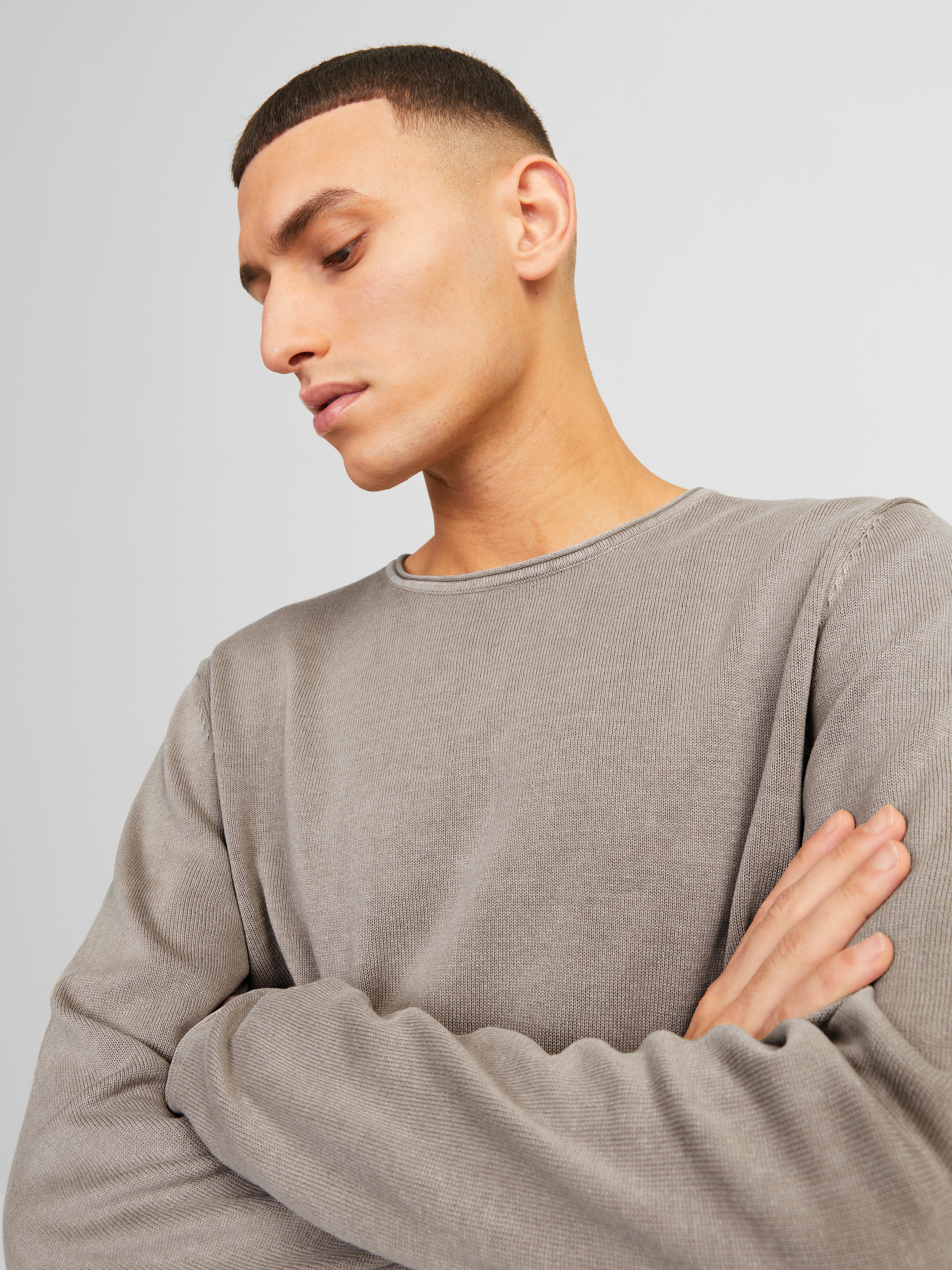 Jack & Jones Rundhalspullover »JJELEO KNIT CREW NECK NOOS« Baumwolle, regular fit
