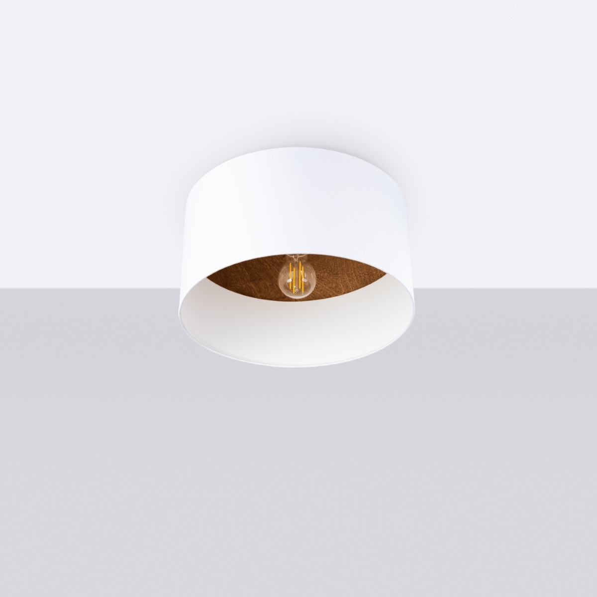 SOLLUX lighting Deckenleuchte »Plafond TELESTO Weiß/Dunkelbraun«, 1 flammig günstig online kaufen