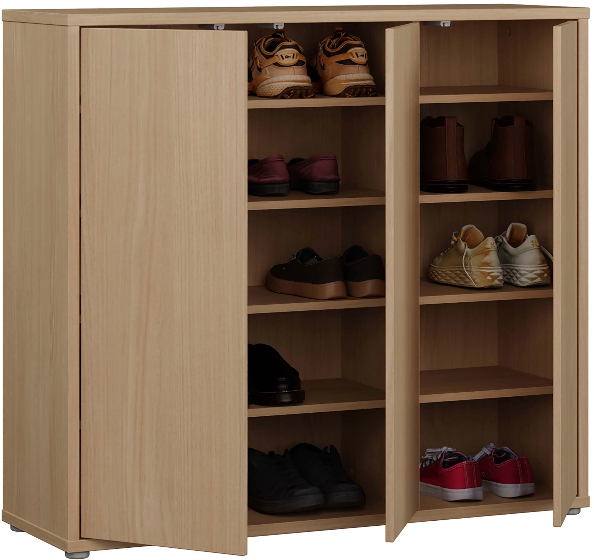 FORTE Schuhschrank »Alice Springs, Schuhschrank, Platz für 20 Paar Schuhe, 3 Türen« B/H/T 109,2/99,1/34,9 cm,  Stauraumschrank, Mehrzweckschrank, grifflose Front, Push to open