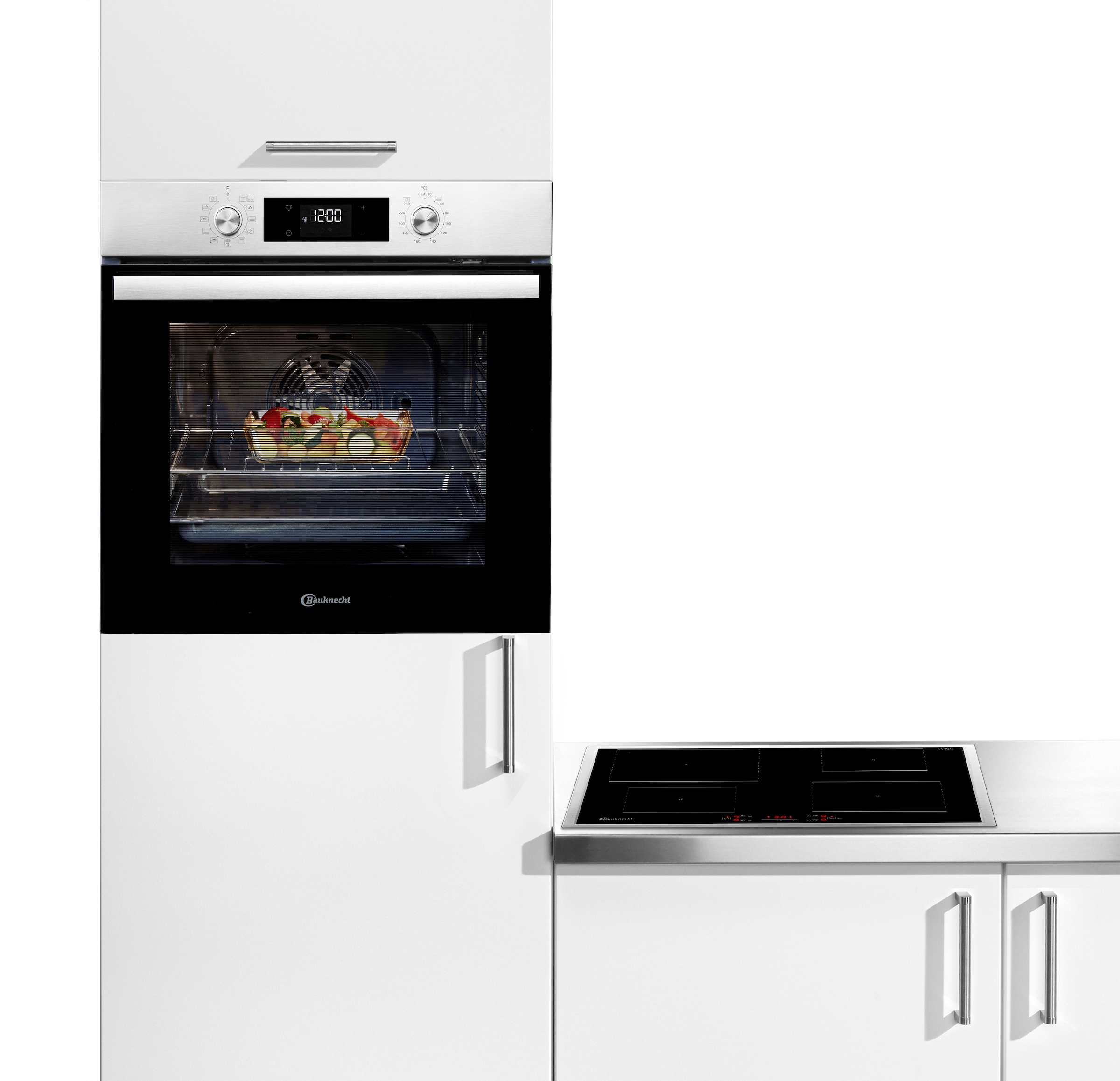 BAUKNECHT Backofen-Set »BAKO 740 IND IN« mit 1-fach-Teleskopauszug Set, 2 Stk. tlg. Hydrolyse - Reinigung mit der natürlichen Kraft des Dampfes bei 90 °C