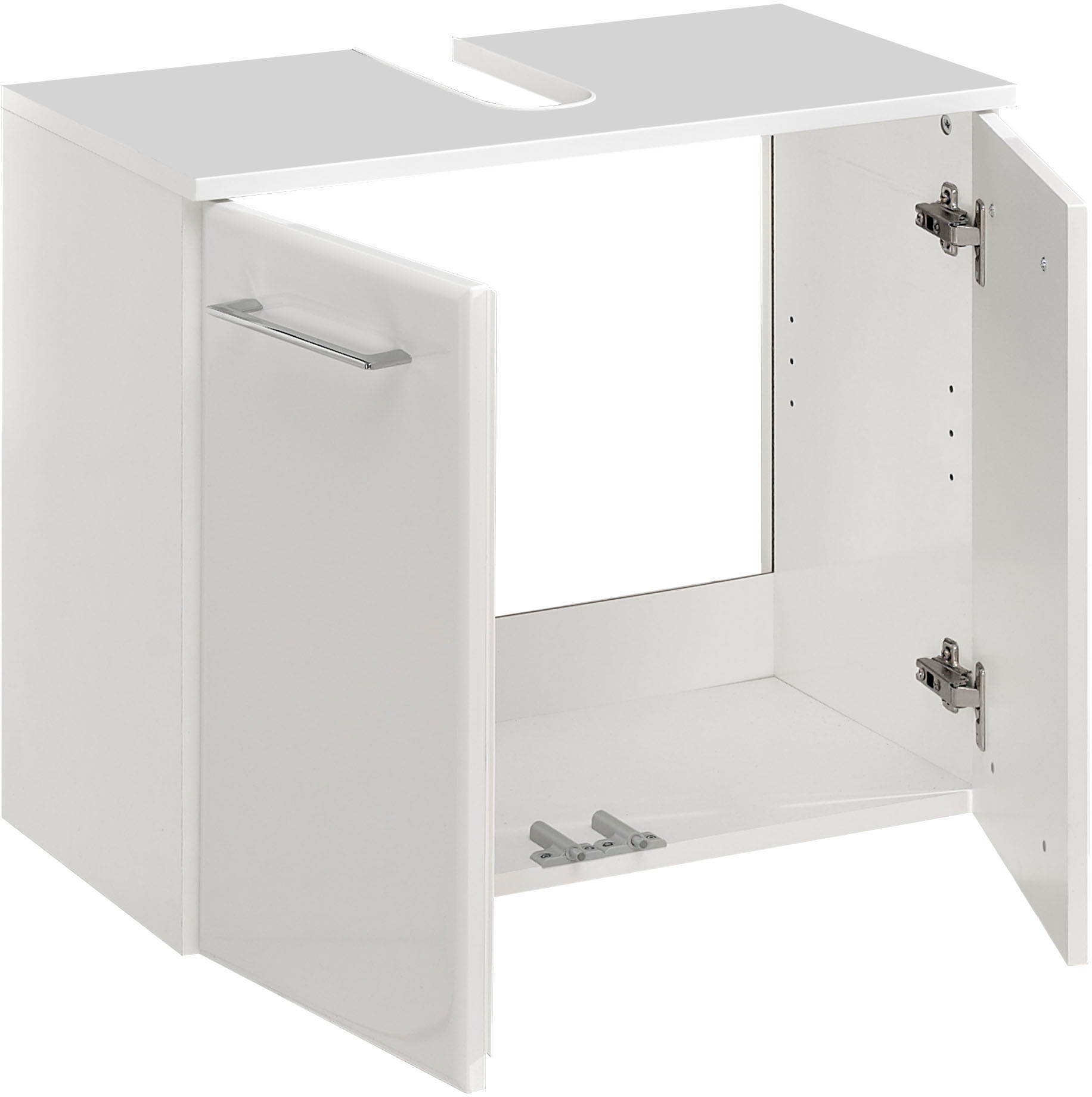 Saphir Badmöbel-Set »Quickset 376 2-teilig, Waschbeckenunterschrank und LED-Spiegelschrank«, (Set), in Weiß Hochglanz, inkl. Türdämpfer, ohne Waschbecken, 5 Türen