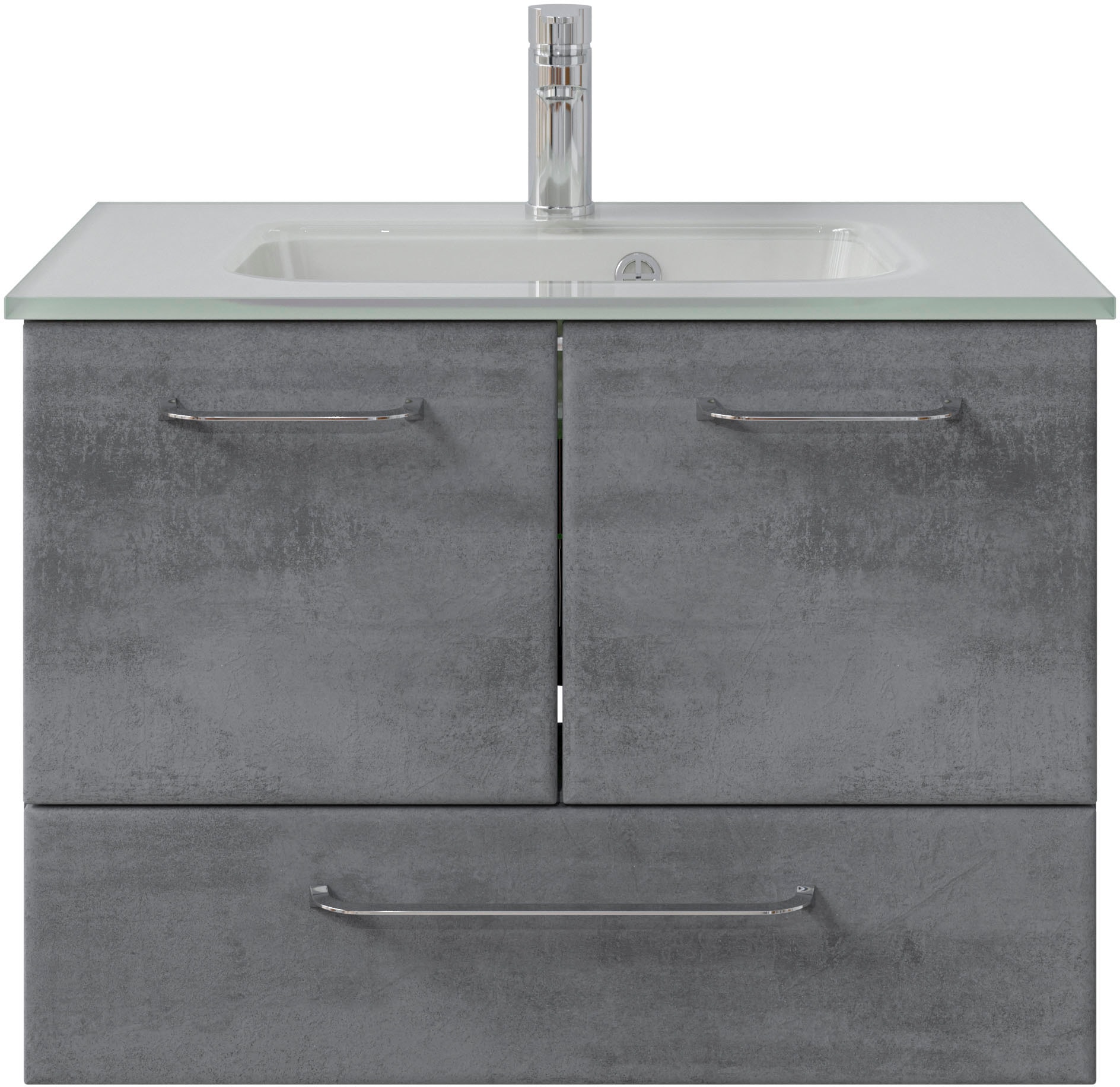 Saphir Badmöbel-Set »Quickset 945 Glas-Waschtisch mit Unterschrank, 74 cm b günstig online kaufen