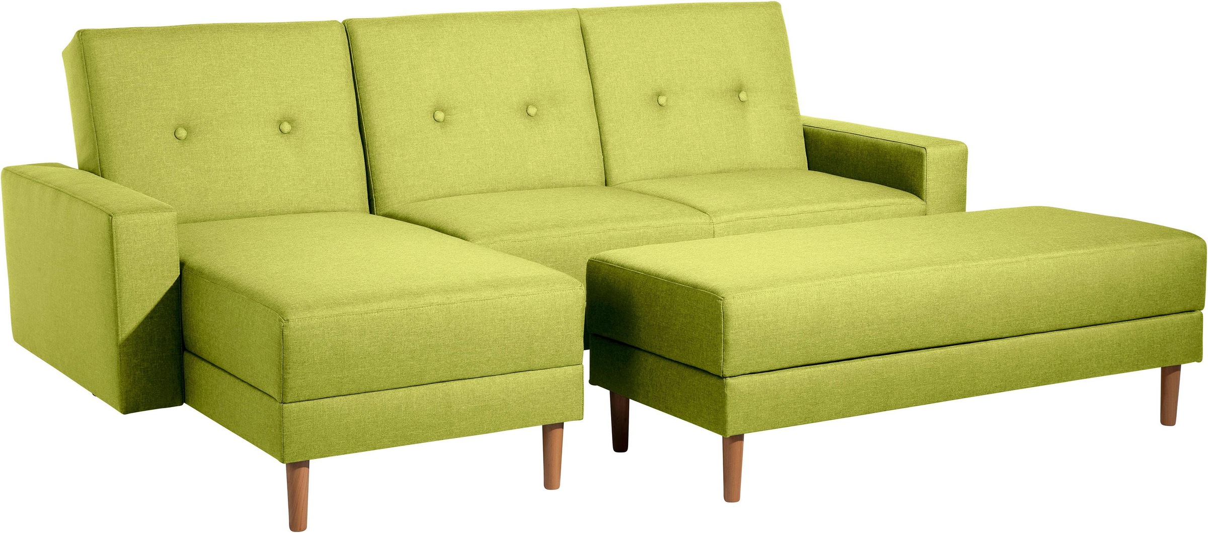 Max Winzer® Ecksofa »Just Chill«, Schlafsofa mit Recamiere, Rückenverstellung, inklusive Stauraumhocker