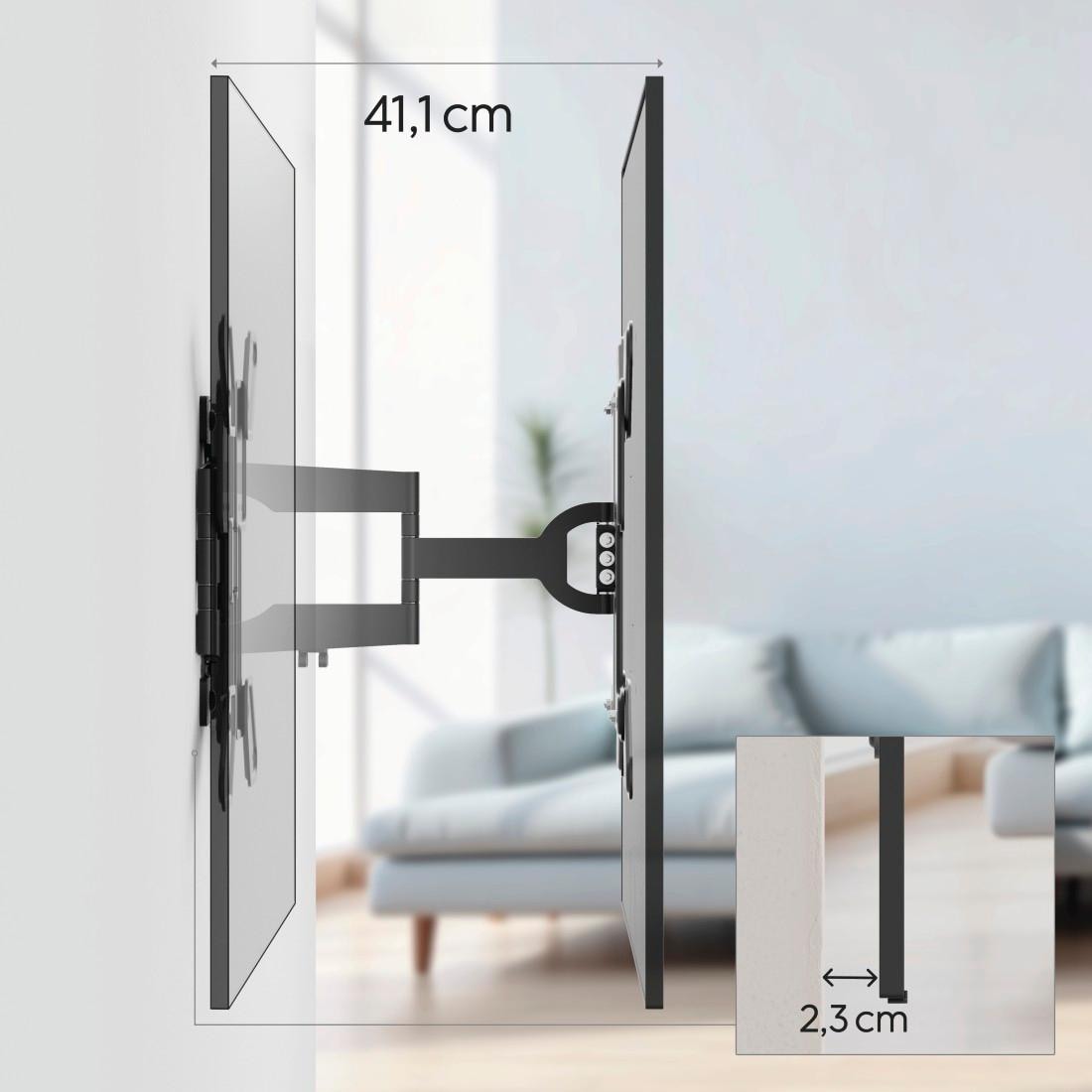 Hama TV-Wandhalterung »OLED, schwenkbar, vollbeweglich, 37-90“, 43", 50", 55", 65", 75"«, bis 228,6 cm Zoll