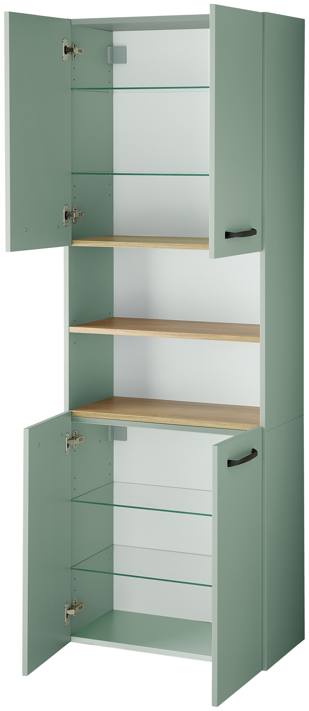 Saphir Hochschrank »Quickset 500, Badschrank 61,6 cm breit, 4 Türen« 4 Einlegeböden, 1 offenes Fach, Badezimmer-Hochschrank