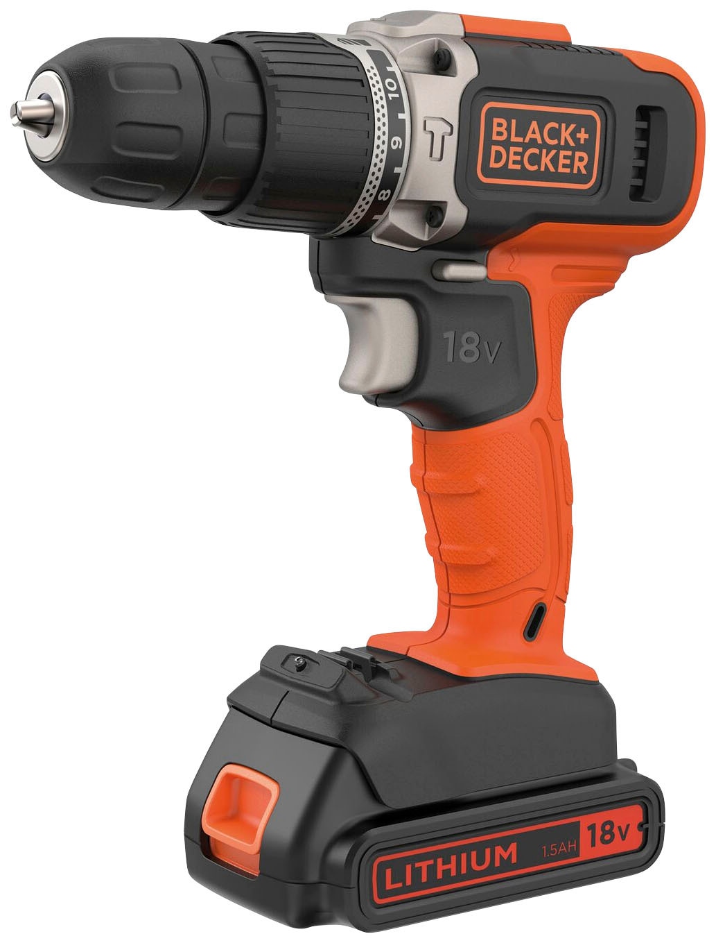 Black + Decker Akku-Schlagbohrschrauber »BCD003BA10S«, (Set, 14 tlg.), inkl. 2 Akkus, Ladegerät, 10-tlg. Zubehör, Werkzeugtasche