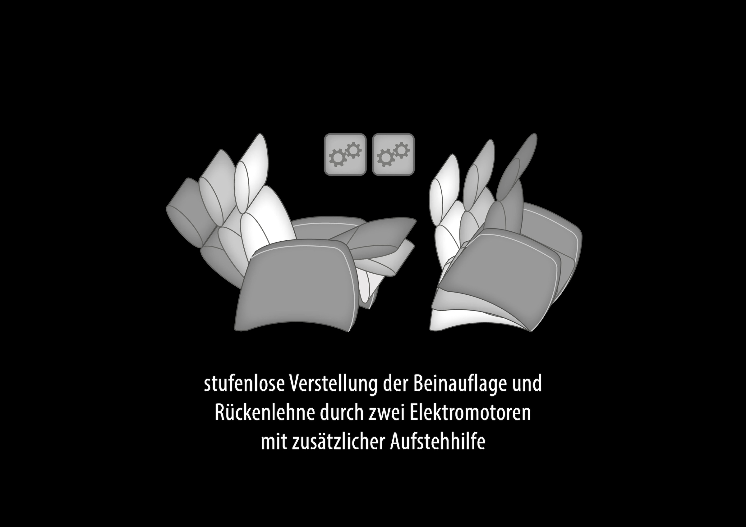 HUKLA Sessel, Wahlweise 1- oder 2-motorische Verstellung, inkl. Aufstehhilfe