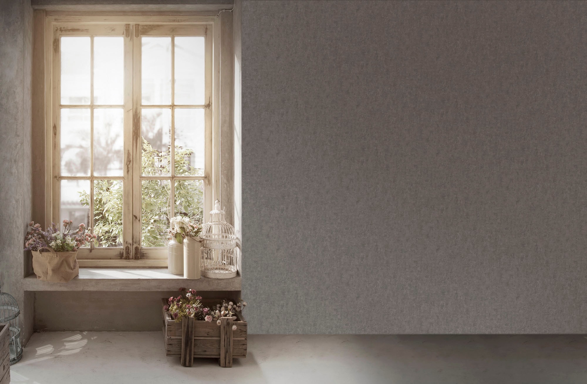 living walls Vliestapete »My Home My Spa« Motiv | Steinoptik | urban leicht strukturiert Tapete Beton Tapeten Wohnzimmer Schlafzimmer Küche modern Design Optik