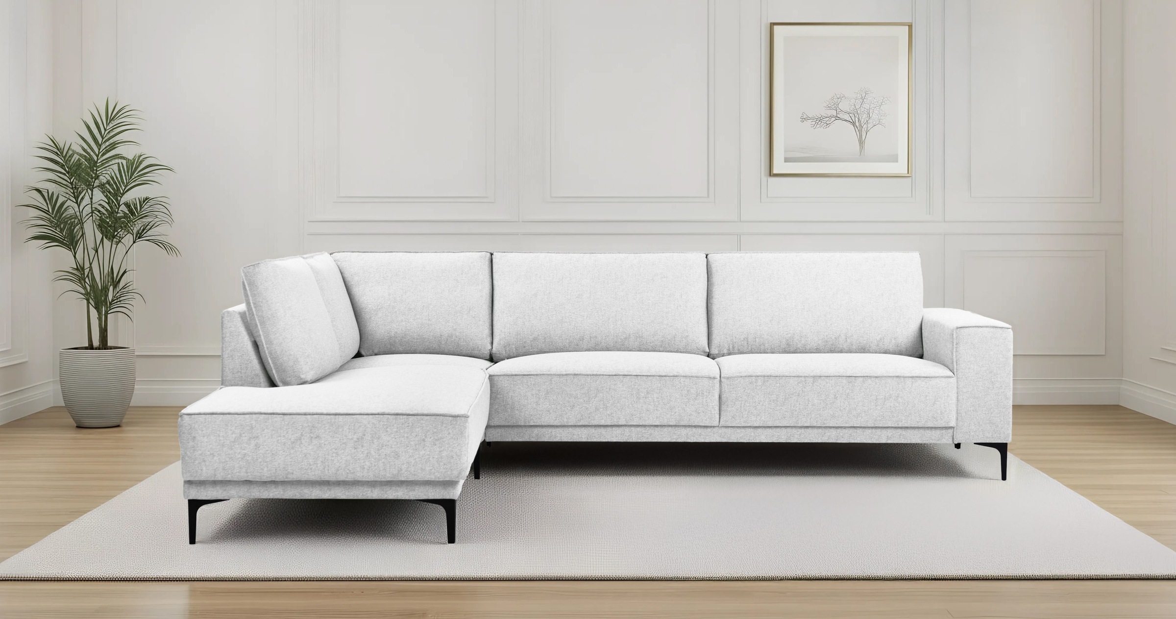 PLACES OF STYLE Ecksofa »Polsterecke Oland, Struktur, Flachgewebe, Luxus-Mi günstig online kaufen