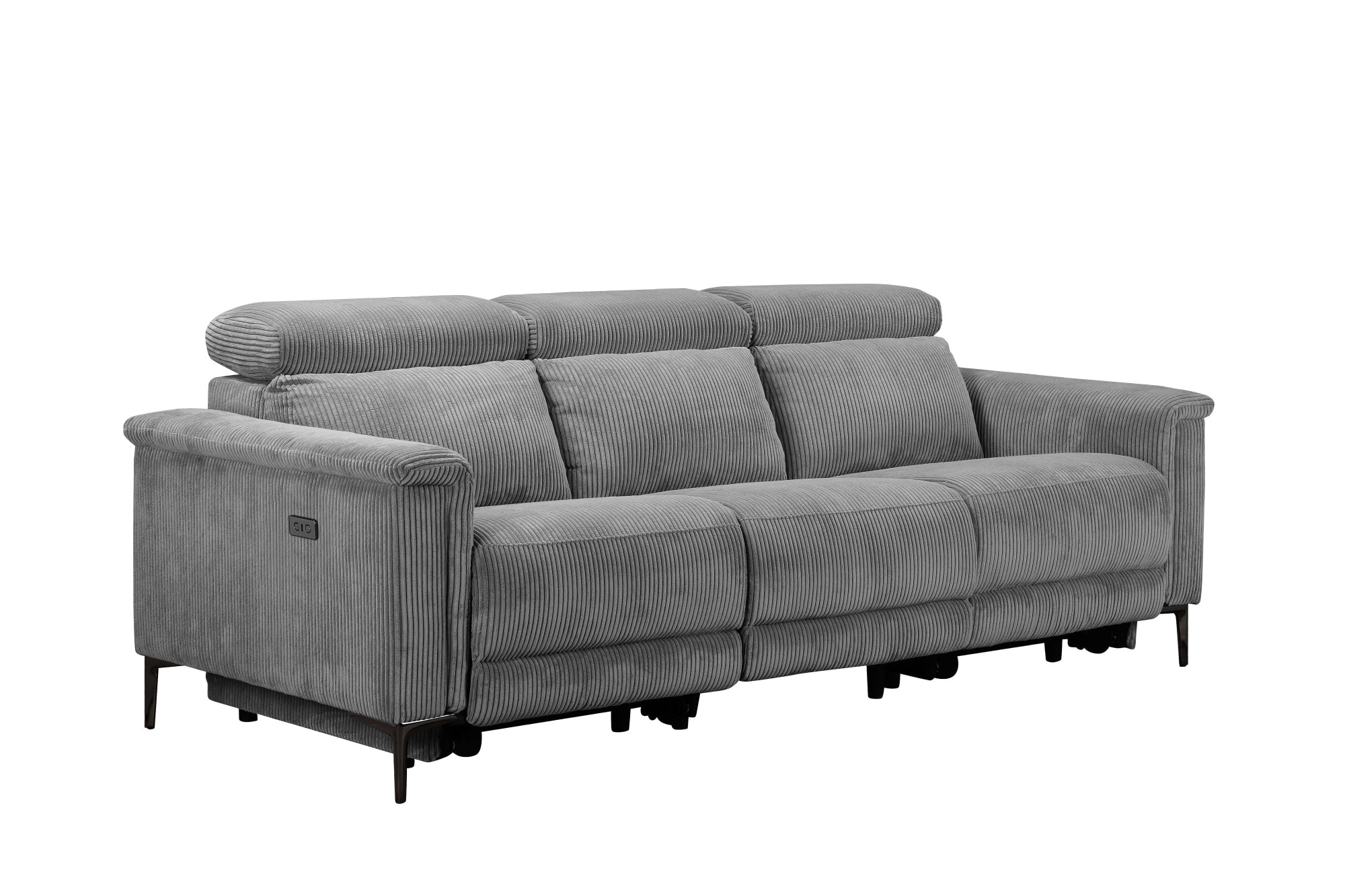 Places of Style 3-Sitzer »Lund Cord, mit manueller o. elektrischer Relaxfunktion in 2 Sitzen,«, USB-A, Kopfteilverstellung, Breite 222 cm