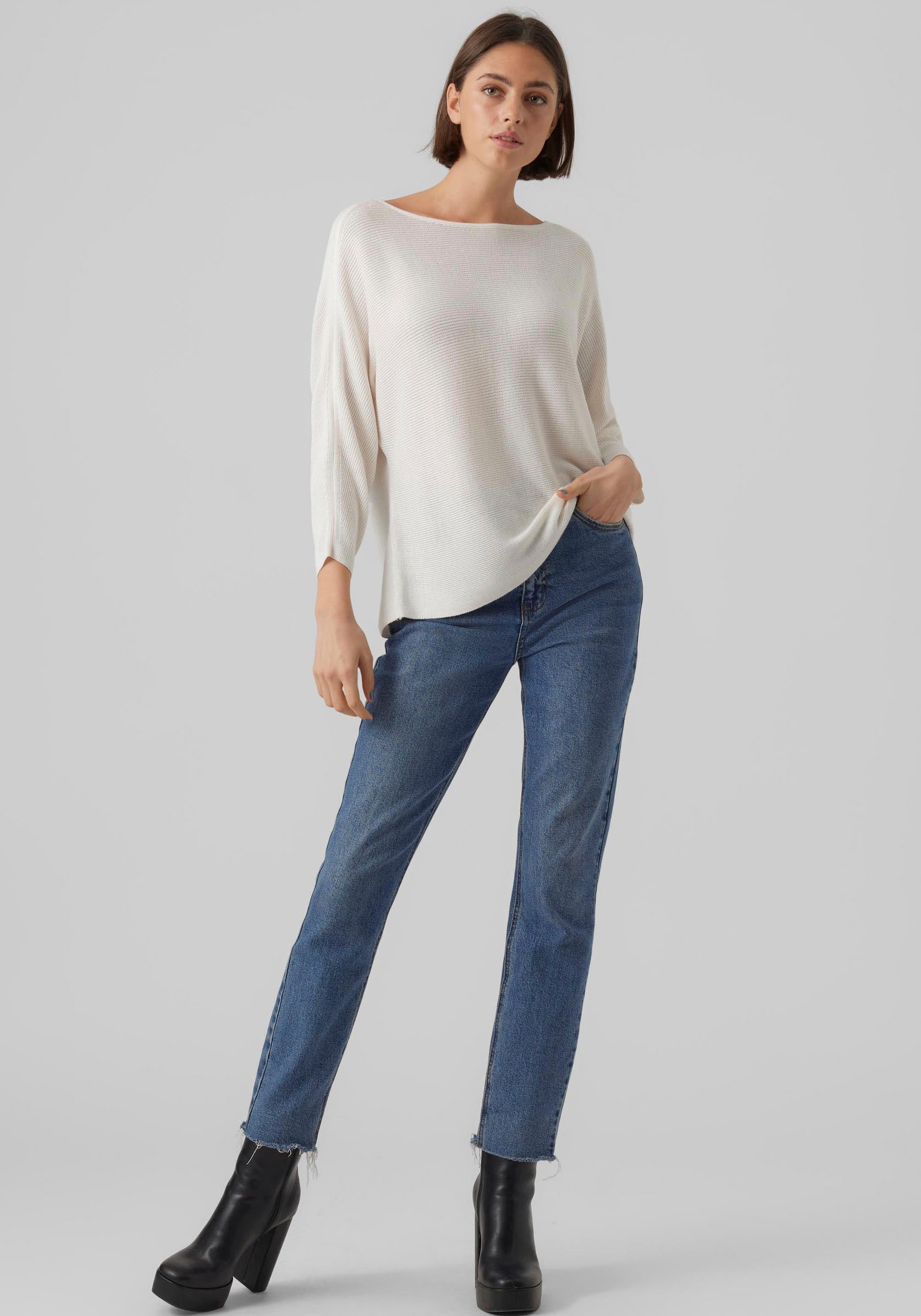 Vero Moda 3/4 Arm-Pullover »VMNORA 3/4 BOATNECK BLOUSE NOOS«