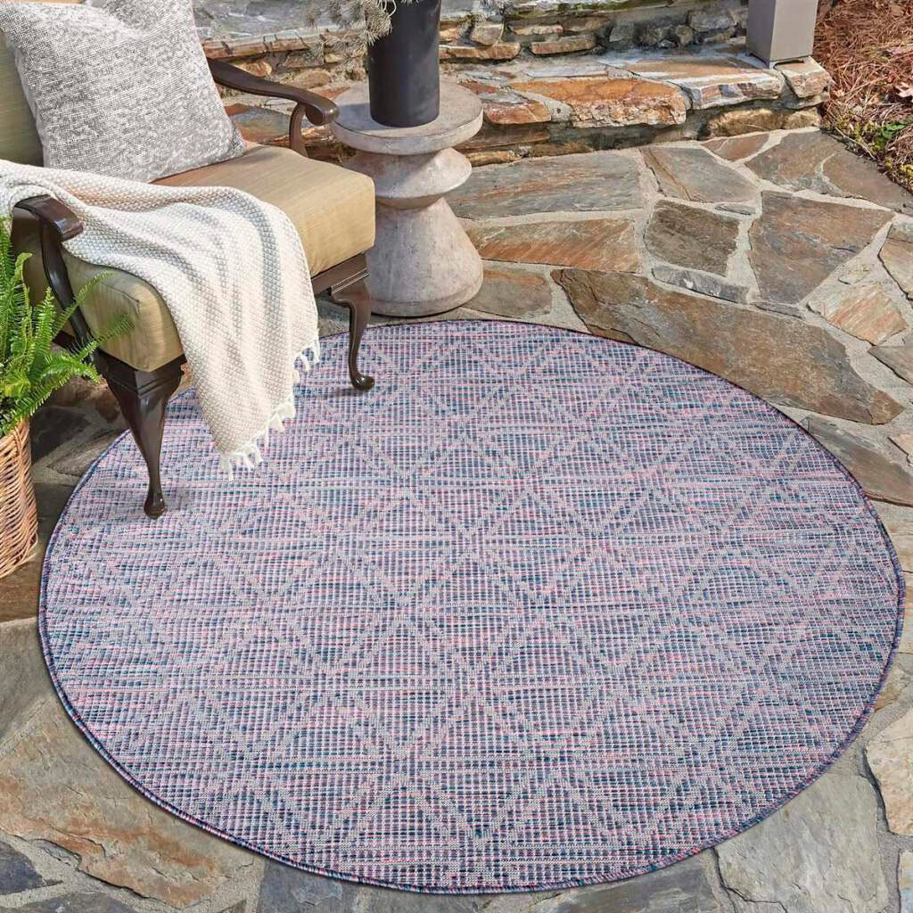 Carpet City Teppich »Palm«, rund, Wetterfest & UV-beständig, für Balkon,  Terrasse, Küche, flach gewebt bequem und schnell bestellen