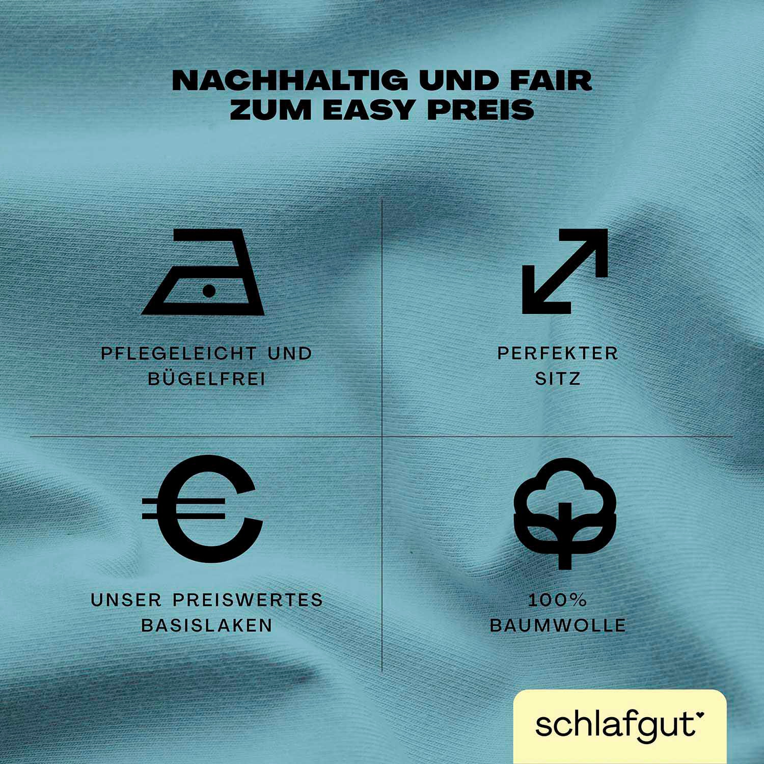 Schlafgut Spannbettlaken »EASY aus 100% Baumwolle, weich & saugfähig, Marken-Bettlaken«, für Matratzen bis 22 cm Höhe, in 90x200, 140x200 oder 180x200 cm