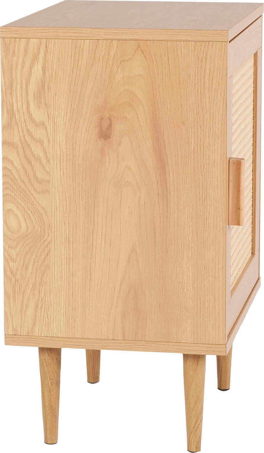 Homexperts Nachtkommode »Andy«, Kiefer Optik, Eisenfüße, B 40 T 30 H 58cm, Rattan, Kiefergriff, 1 Tür