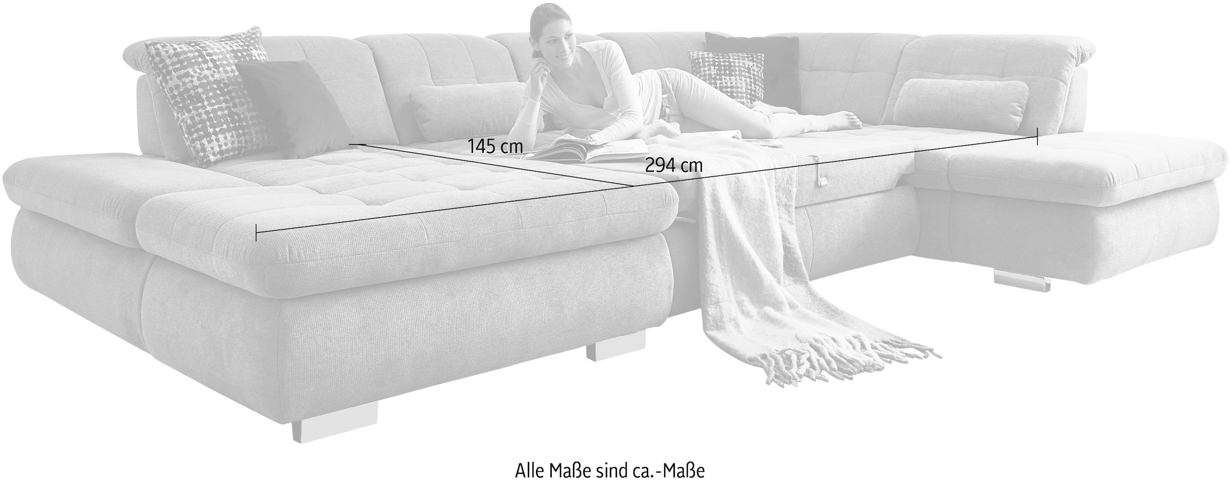 Die PlanBar Wohnlandschaft »MP-IN17004 U-Form«, wahlweise mit Funktionen, Kaltschaum-Polsterung