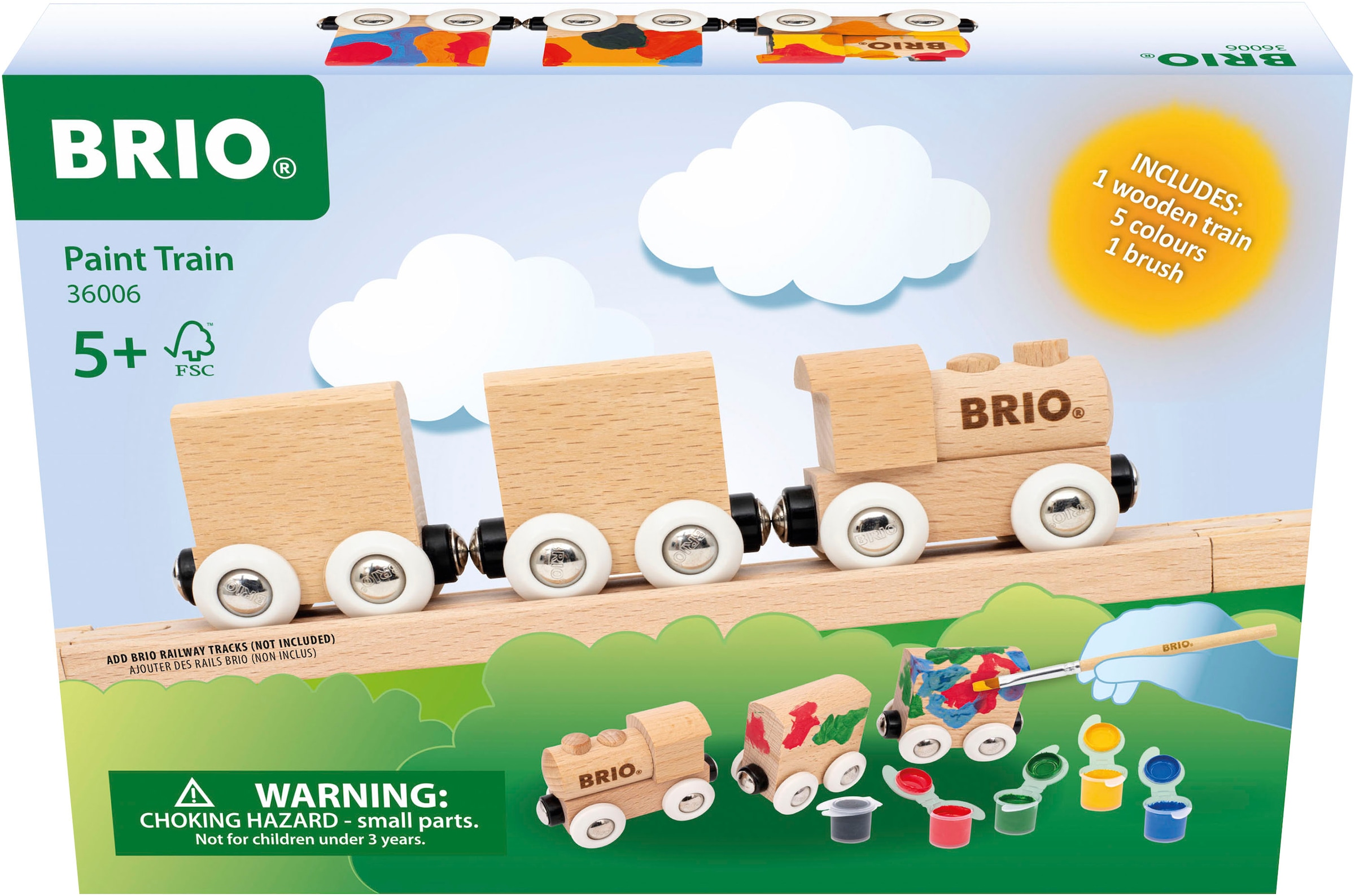 BRIO® Spielzeug-Zug »Holzzug zum Anmalen«, Made in Europe, FSC® - schützt Wald - weltweit