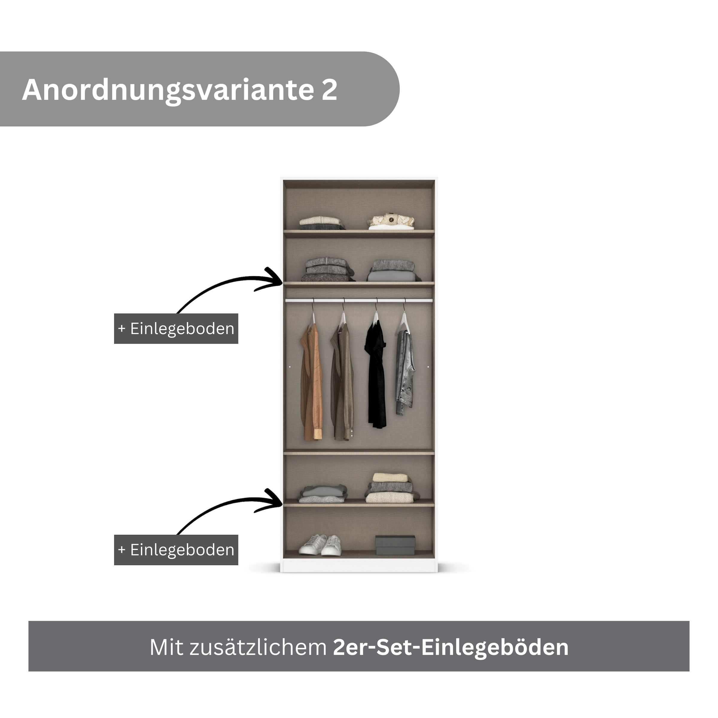 rauch Drehtürenschrank »Kleiderschrank Schrank Garderobe AGORDO TOPSELLER Schlafzimmer«, (in zwei Griff-Farben mit Dekor- oder Hochglanzfront), durchdachte Innenausstattung, in 6 Breiten und 2 Höhen MADE IN GERMANY