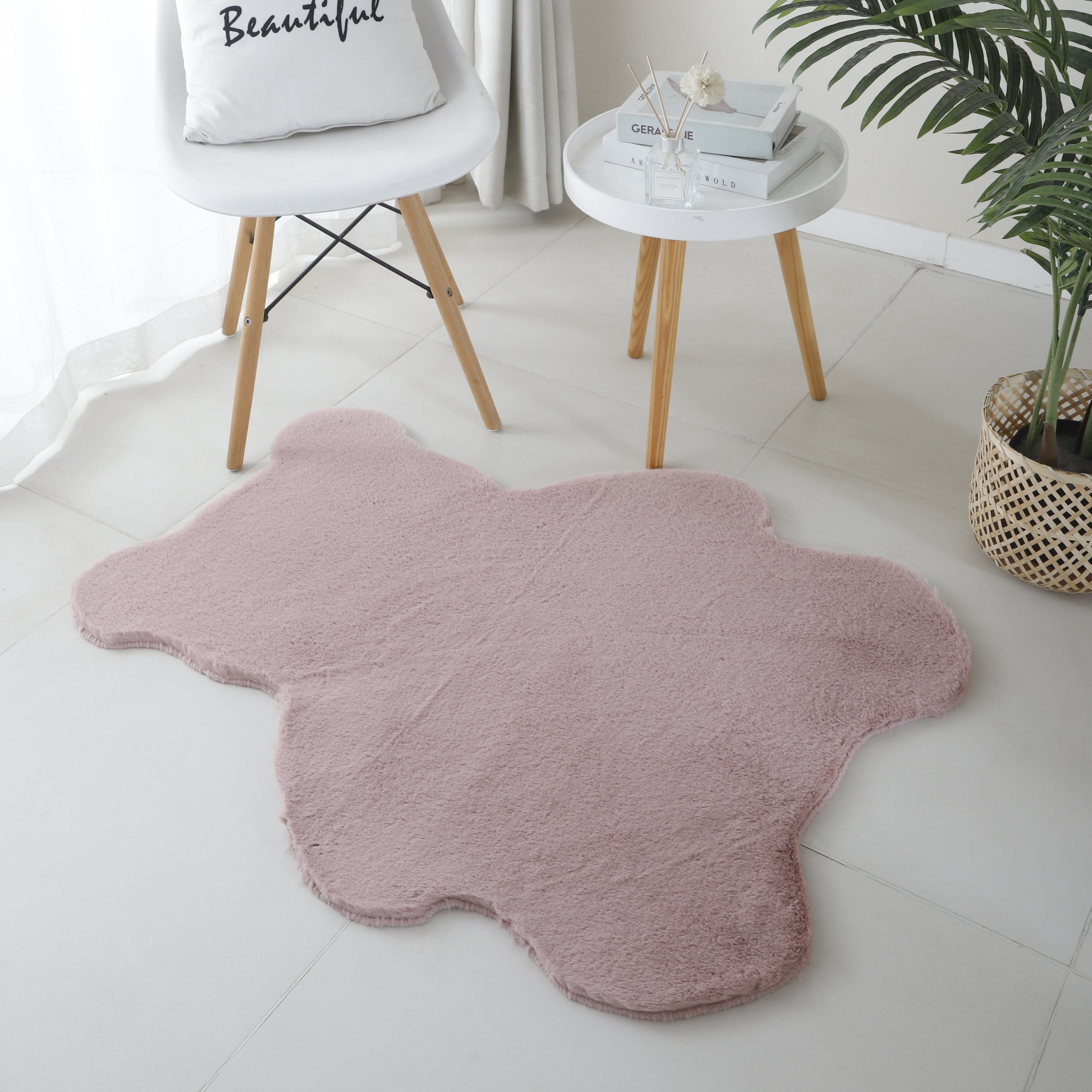 Ayyildiz Teppiche Designteppich »CATY 5303«, Motivform, 25 mm Höhe, Teddy, Besonders weich / Softflor /Kunstfell / waschbar
