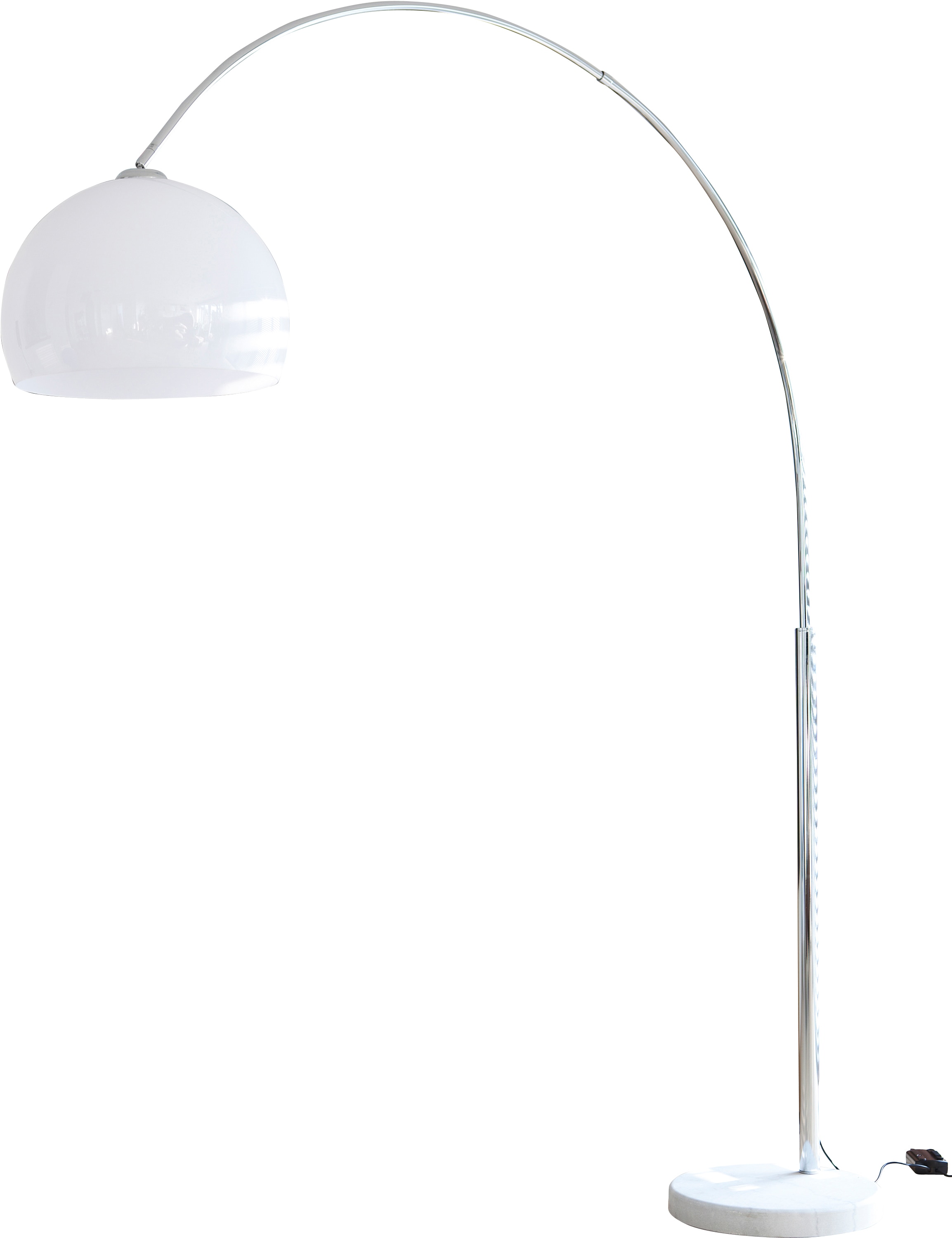 SalesFever Bogenlampe »Knud«, 1 flammig-flammig, Höhenverstellbar, mit Dimmschalter, echter Marmorfuß