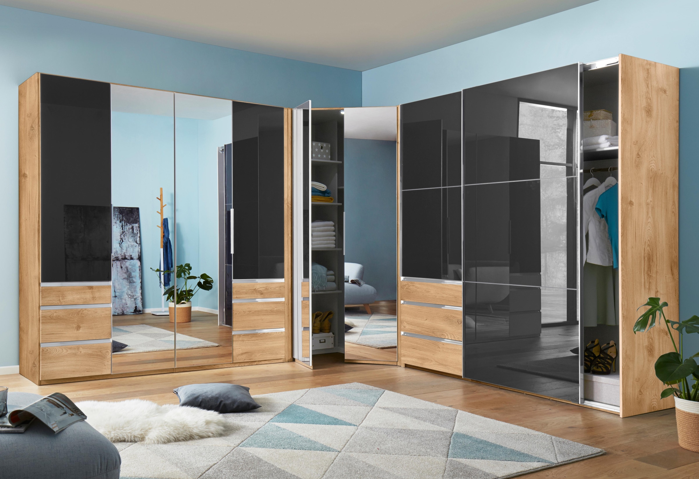 Wimex Kleiderschrank »Level by fresh to go«, mit Glas-und Spiegeltüren