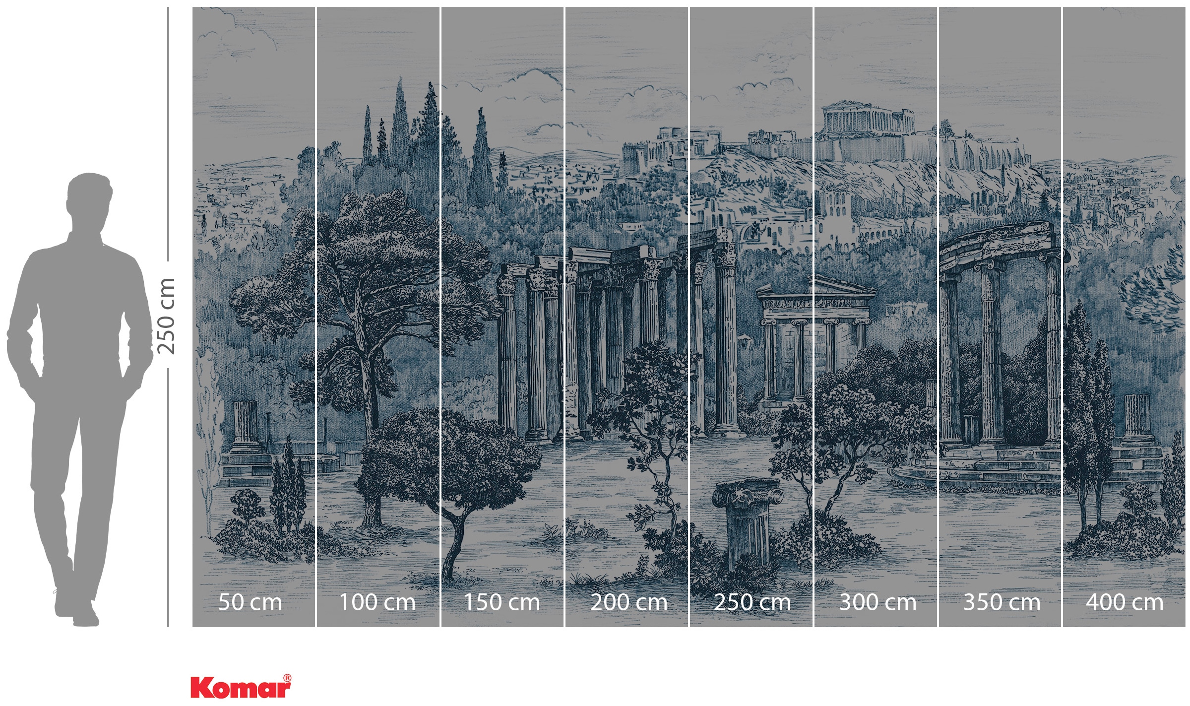 Komar Vliestapete »Digitaldruck Vlies - Ruins - Größe 400 x 250 cm«, bedruckt, Wohnzimmer, Schlafzimmer