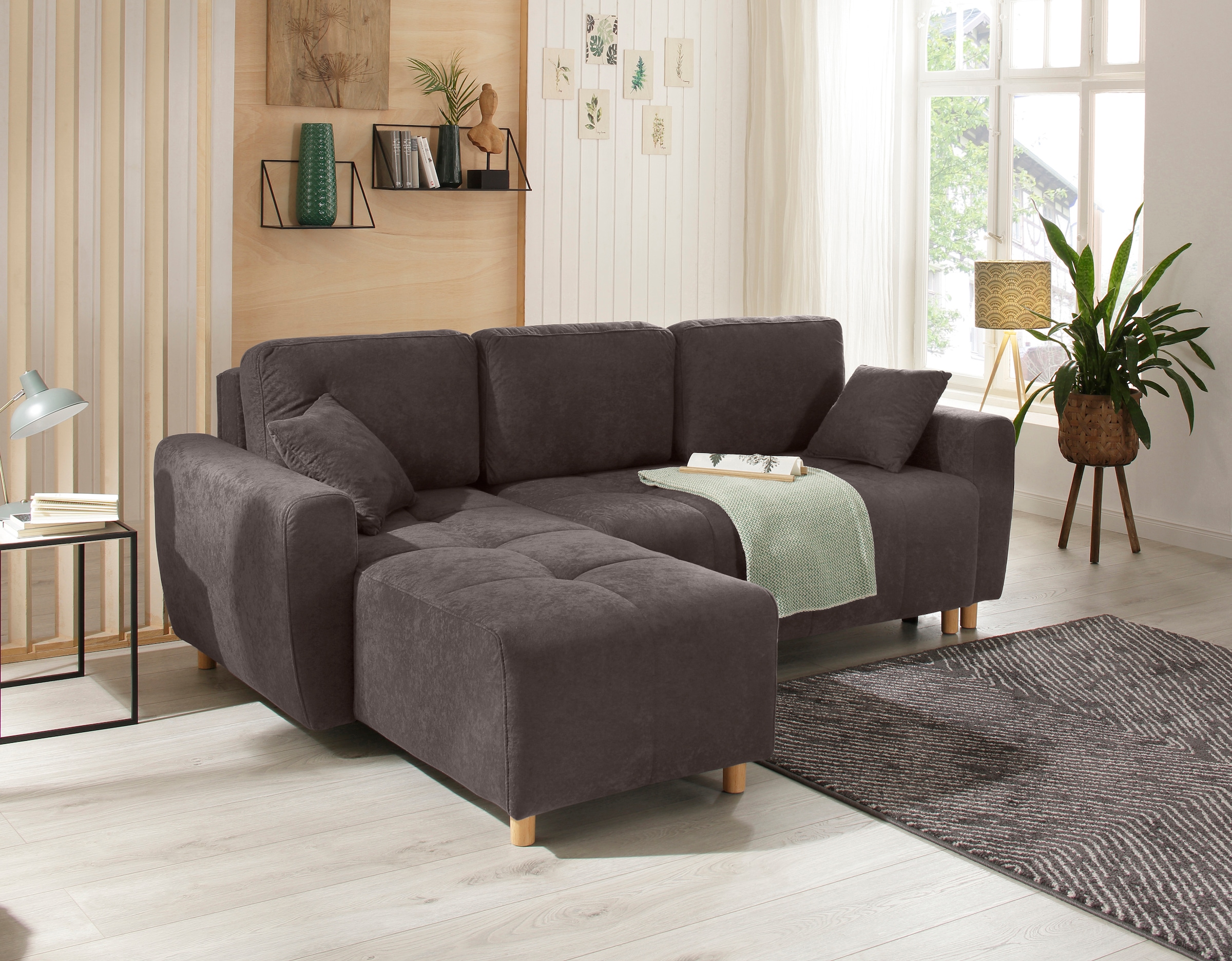 Home affaire Ecksofa »Scania L-Form«, wahlweise mit Bettfunktion und Bettkasten