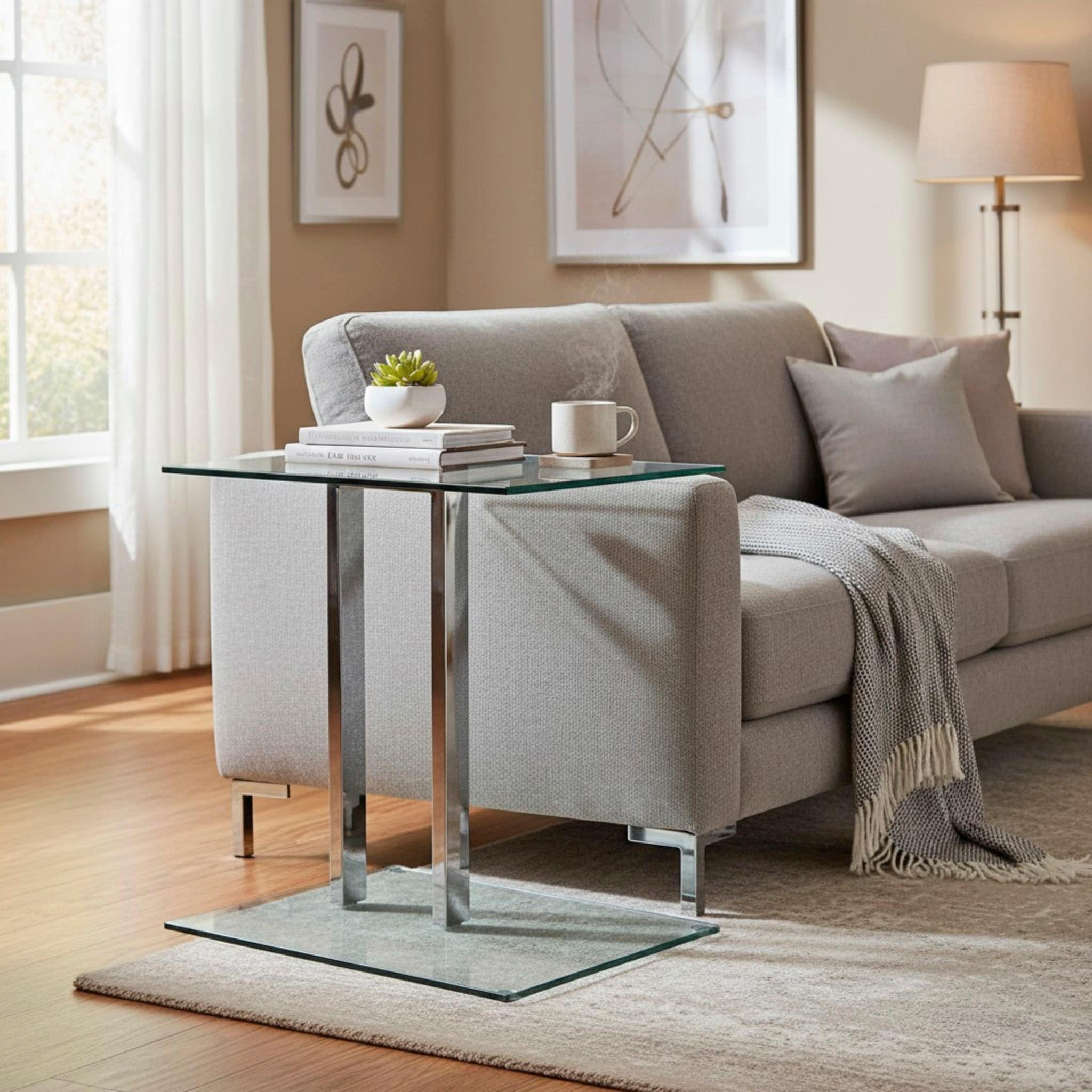 HAKU Beistelltisch »Sofatisch, Wohnzimmertisch« 1 Stk. tlg. rechteckig - aus Metall Silber B/T/H 45/35/50 cm