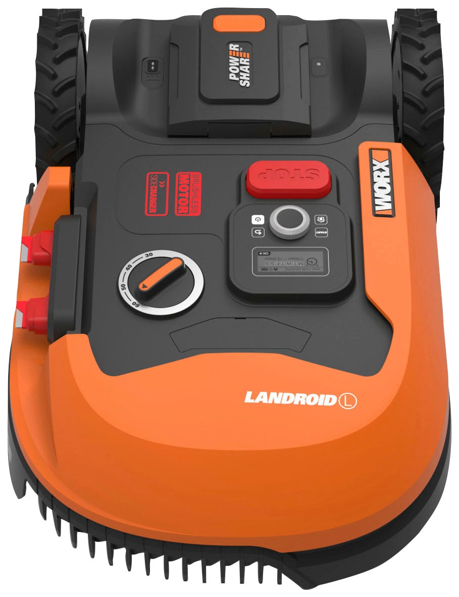 Worx Rasenmähroboter »Landroid L1000«, (Set), 1000m², 20V/4Ah, 20cm/30-60mm, WiFi/Bluetooth, Cut to edge, PowerShare