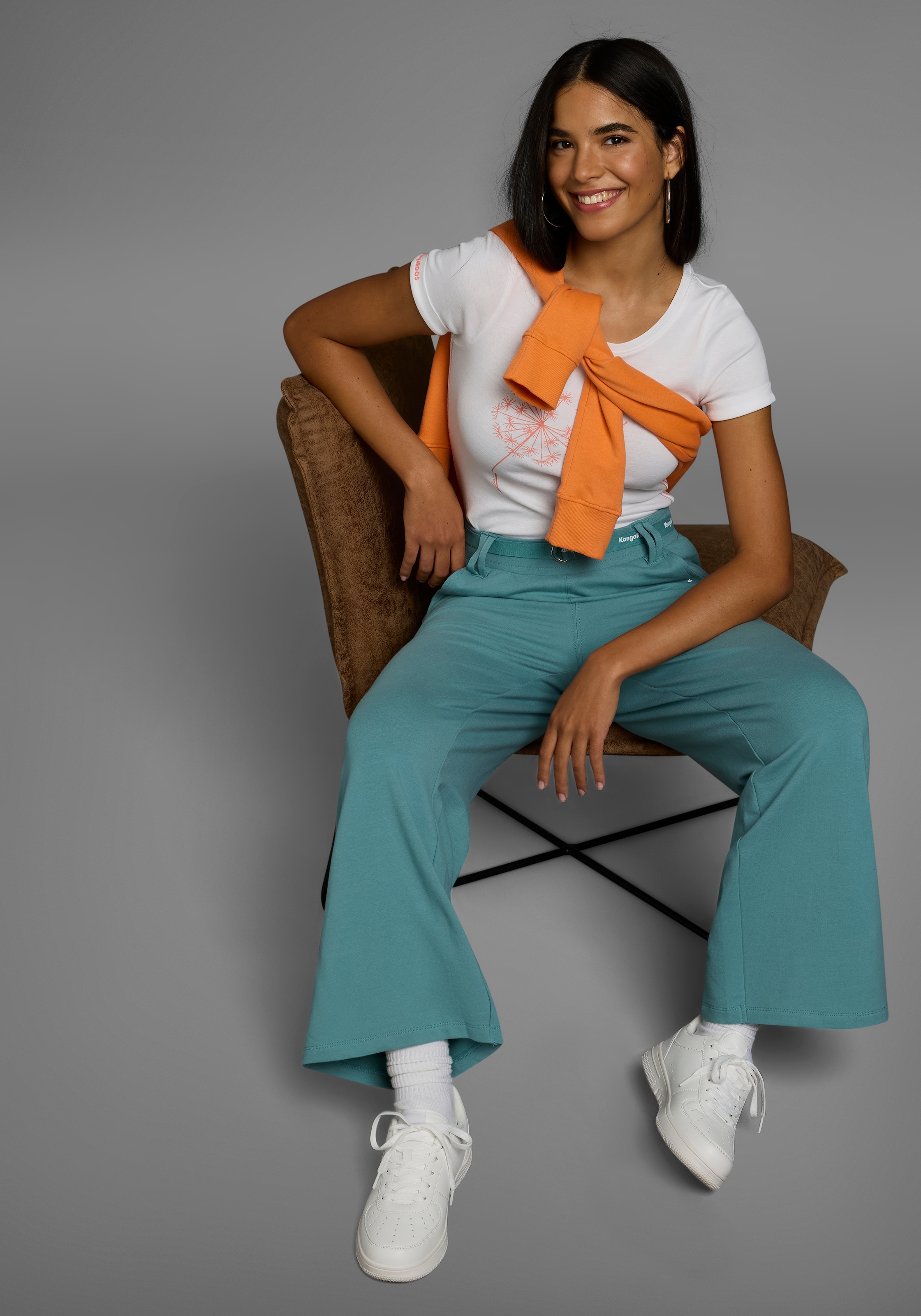 KangaROOS Jerseyhose, mit weitem Bein in Culotte Form