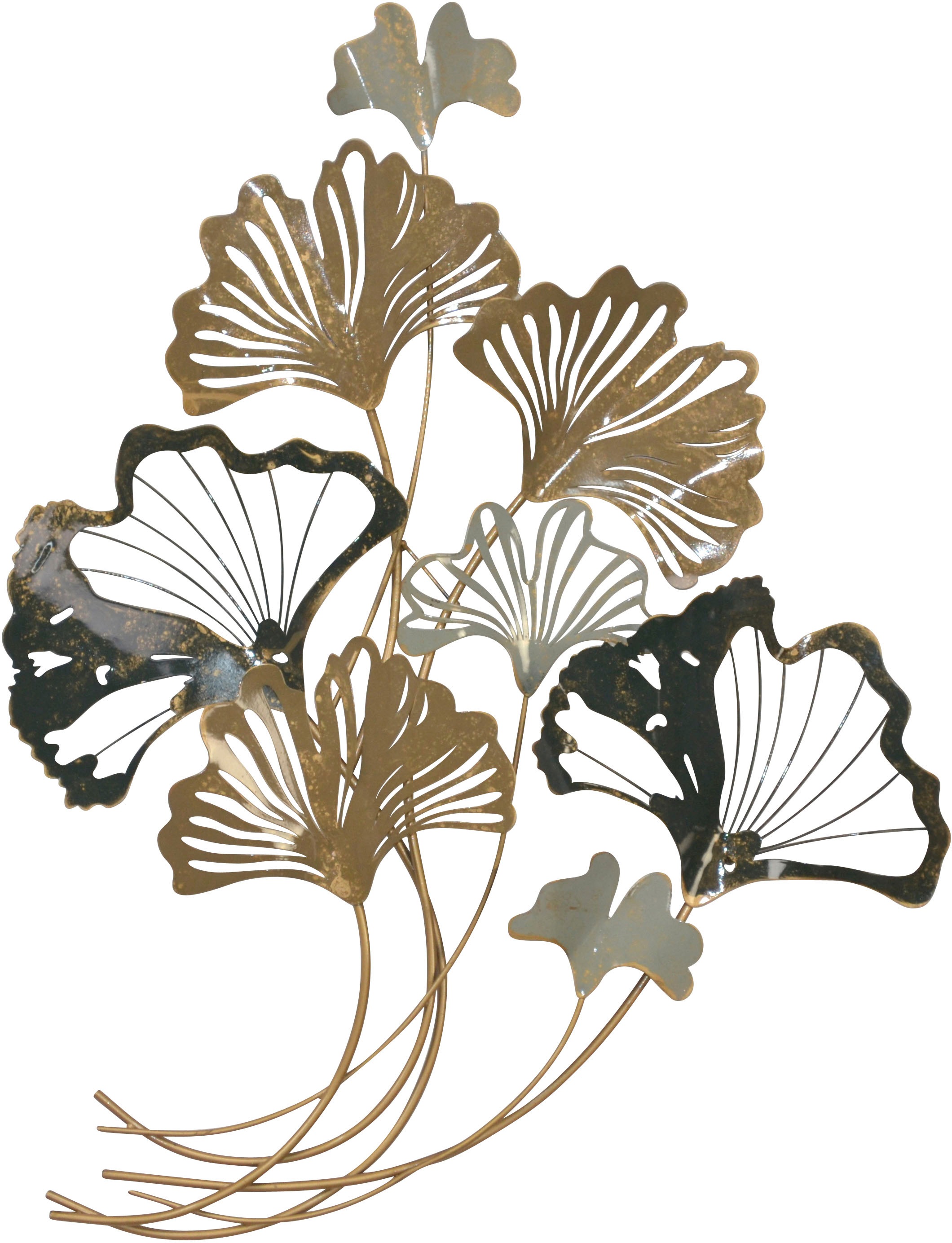 HOFMANN LIVING AND MORE Wanddekoobjekt »Wanddekoration« aus Metall, Ginkgo- günstig online kaufen